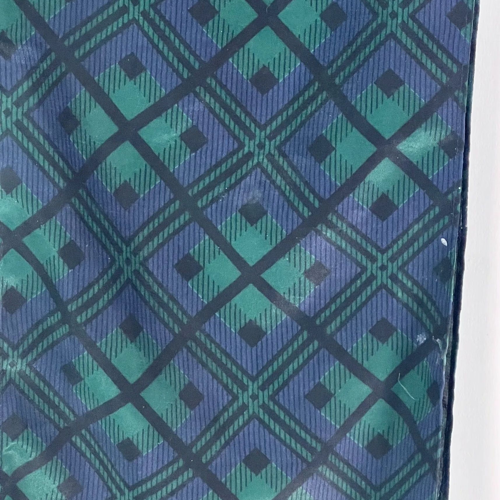 Vintage Womens Blue Geometric Print Rectangle Scarf 7X26 Inch Classic 7X26 Scarf Womens Blues Geometric Classic Rectangle Scarf Size ONE SIZE - 3 Thumbnail