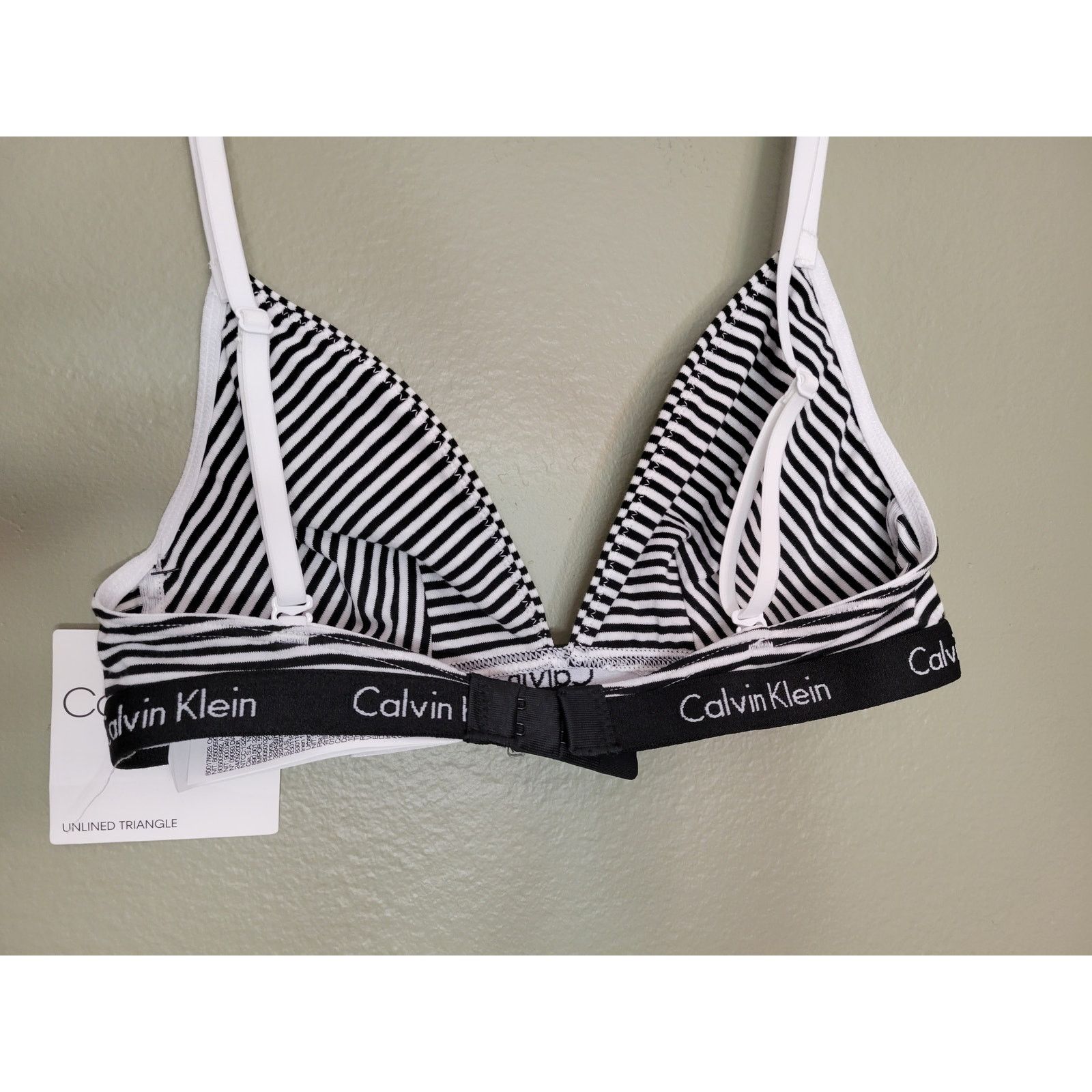Calvin Klein NWT Striped Calvin Klein Unlined Triangle Bra Small Size ONE SIZE - 5 Thumbnail