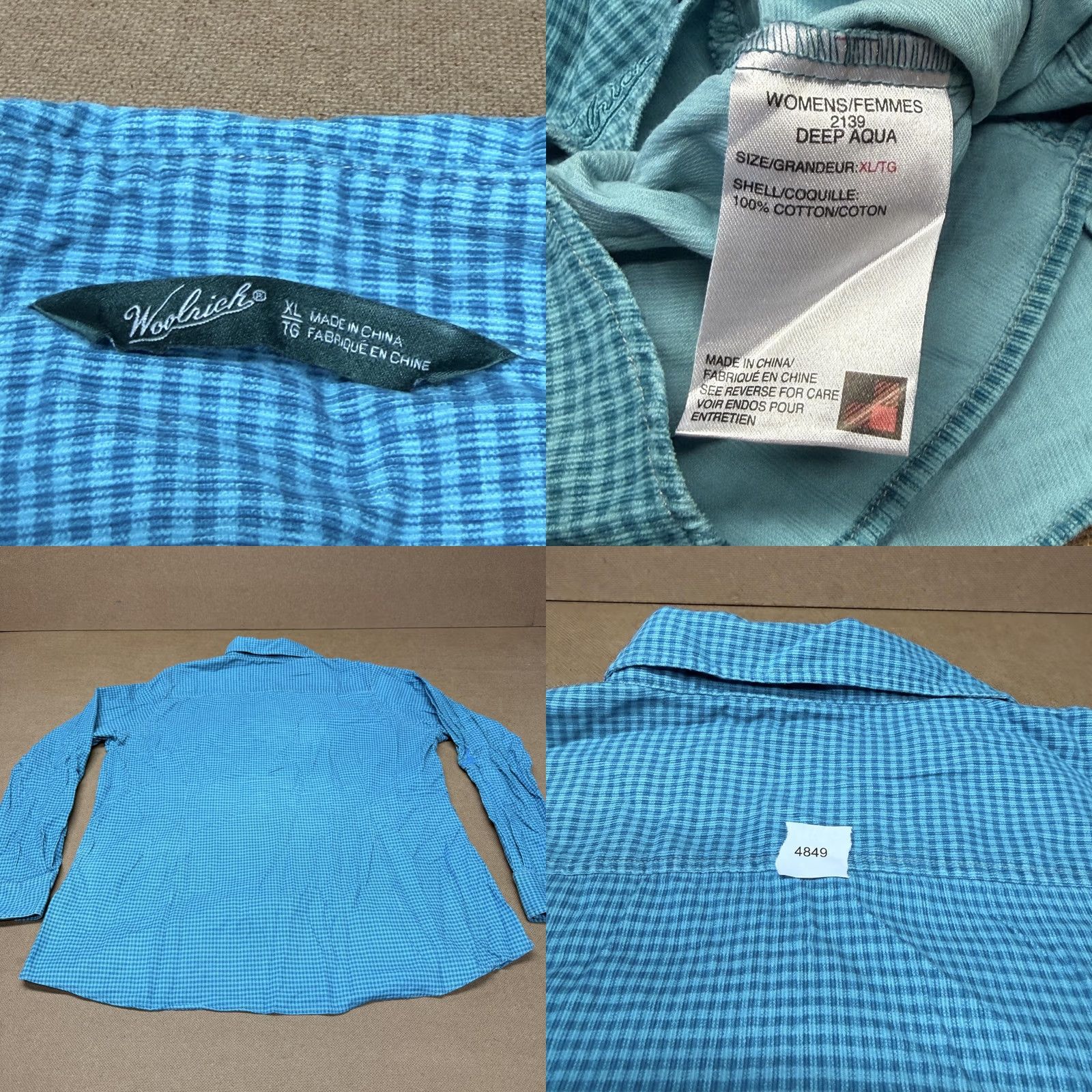 Vintage Woolrich Shirt Womens XL Blue Check Button Front Long Sleeve Cotton Casual Size XL / US 12-14 / IT 48-50 - 8 Thumbnail