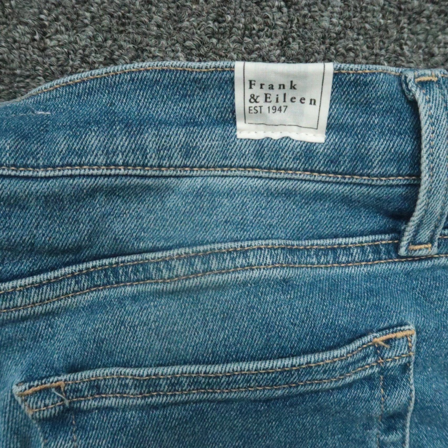 Frank & Eileen Frank Eileen Jeans Womens 29 Blue Cork Frayed Raw Hem Straight 29x26 Denim 5-Pocket Regular Stretch Modern Medium Blue Men’s/Women’s (adjusted) Size 29" - 7 Thumbnail