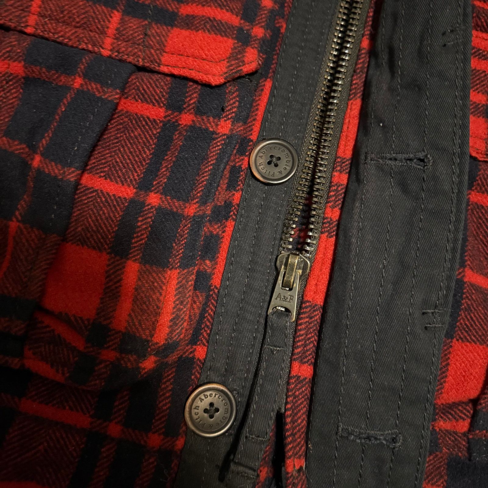 Abercrombie & Fitch Vintage Abercrombie & Fitch Plaid Wool Barn Jacket Small Size US S / EU 44-46 / 1 - 5 Thumbnail