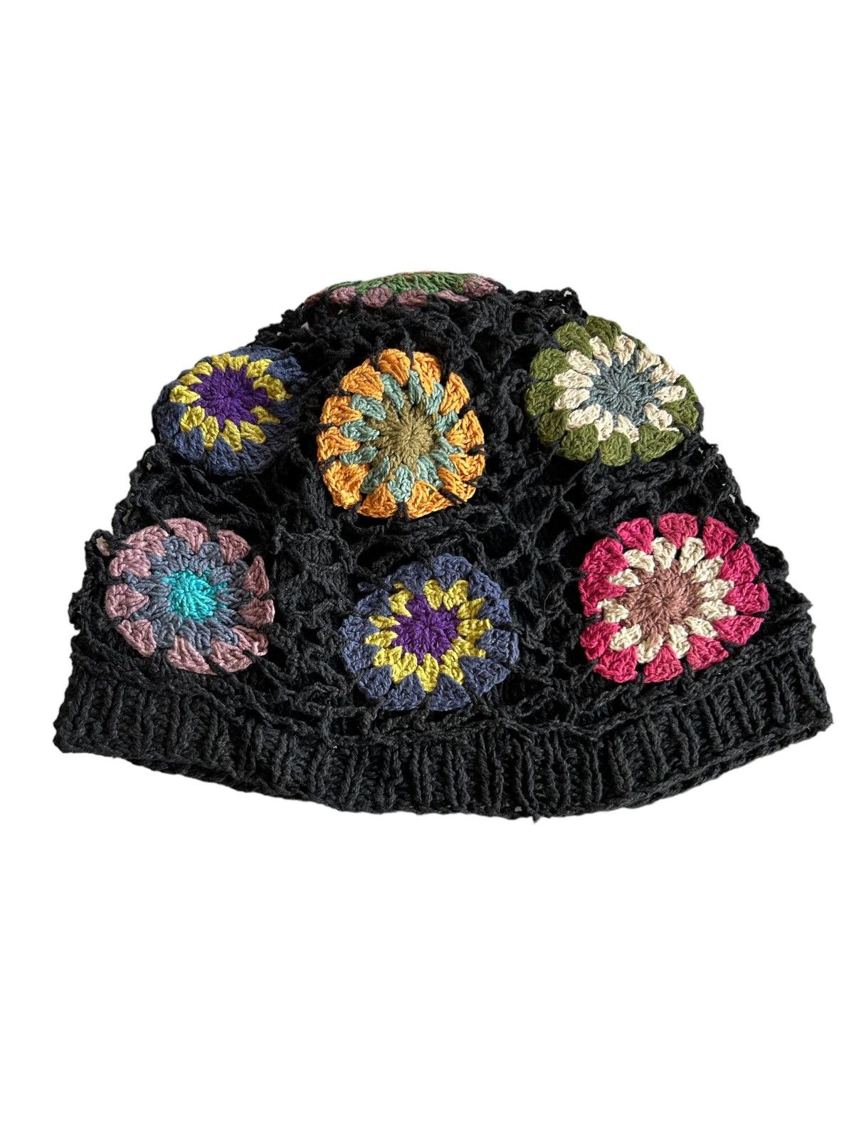 Japanese Brand × Kapital 🌈Hippies Style Crochet Knitted Handmade Beanie Hats ☠️🌈 Size ONE SIZE - 2 Thumbnail