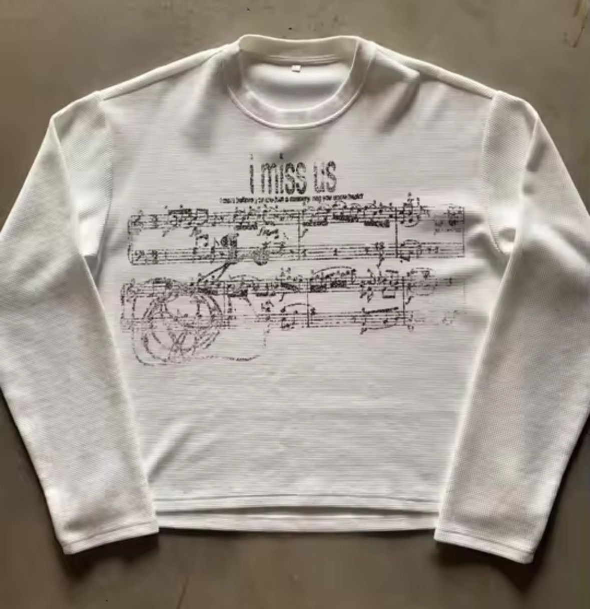 Other Y2K Retro Memories I Miss Us Music Notes Long Sleeve T-shirt Size US L / EU 52-54 / 3 - 3 Thumbnail
