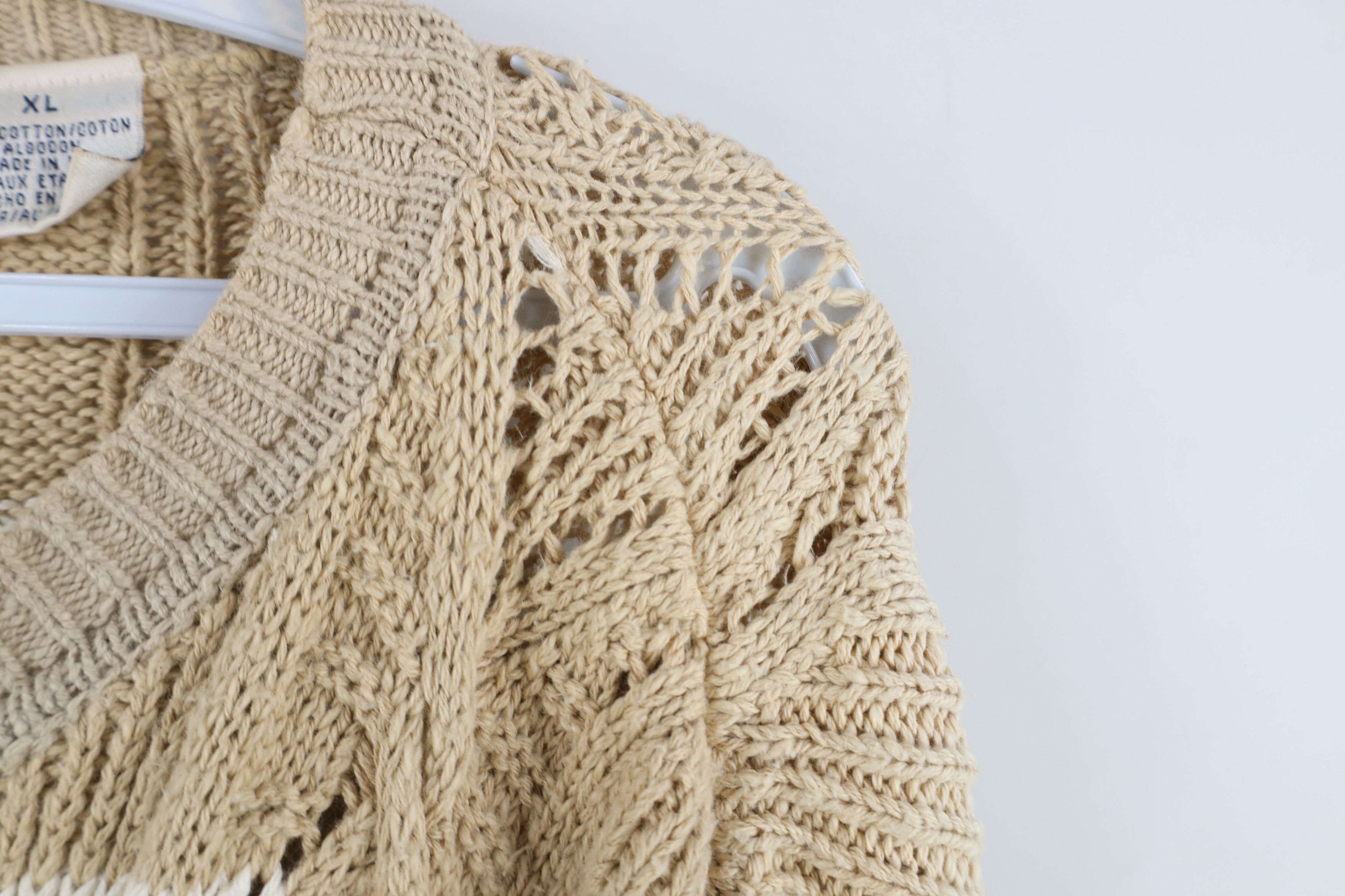 Vintage Vintage 90s Streetwear Baggy Chunky Cable Knit Sweater USA Size US XL / EU 56 / 4 - 6 Thumbnail