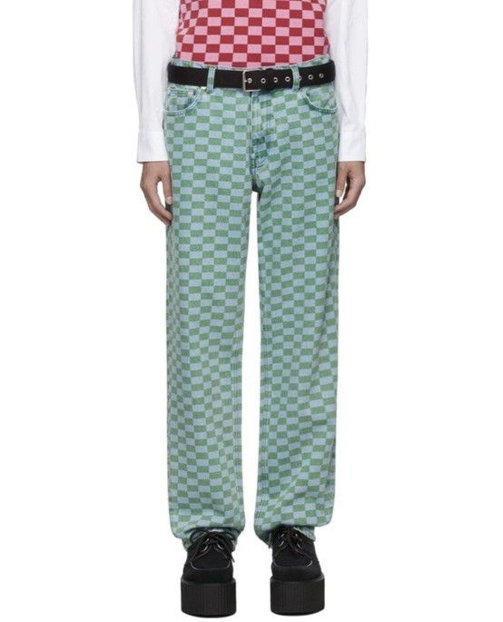 Molly Goddard Menswear Chekcerboard denim jean Size US 30 / EU 46 - 1 Thumbnail