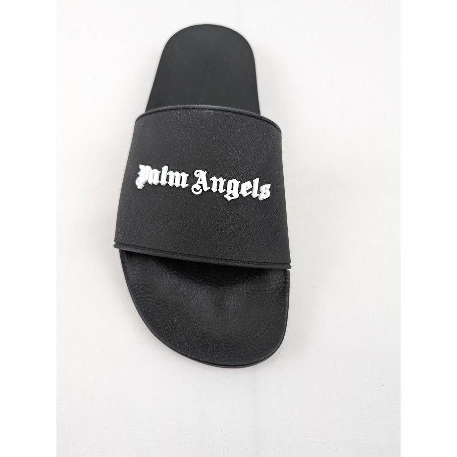Palm Angels o1rshd1 Essential Logo Pool Sliders in Black/White Size US 8 / EU 41 - 5 Thumbnail