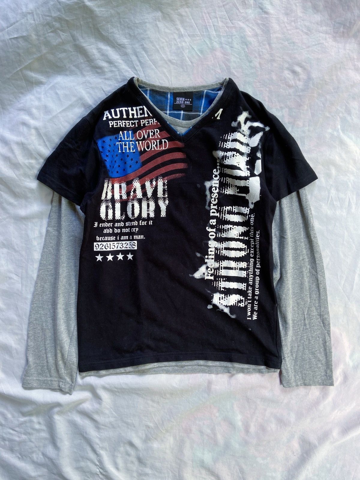 Japanese Brand SEVEN ZERO ONE DOUBLE LAYER LONG SLEEVE Size US S / EU 44-46 / 1 - 1 Thumbnail