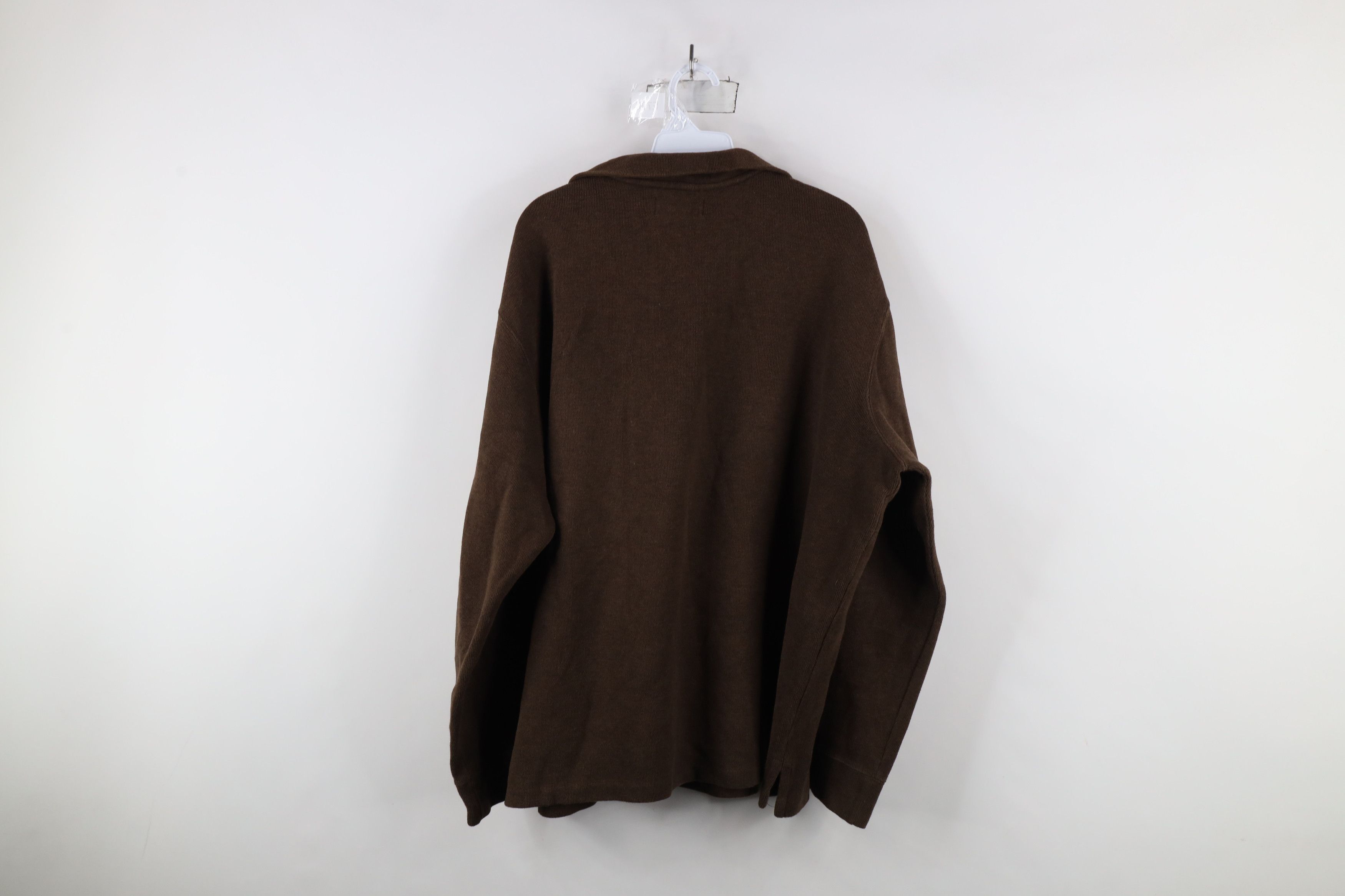Ralph Lauren × Vintage Vintage 90s Ralph Lauren Ribbed Knit Half Zip Sweater Brown Size US XXL / EU 58 / 5 - 9 Thumbnail