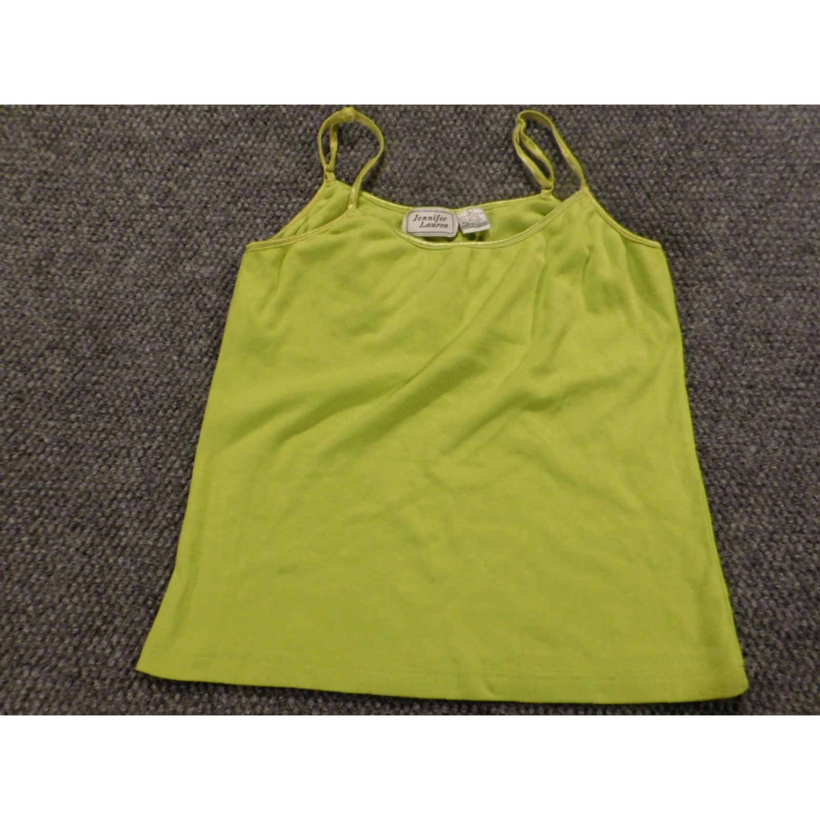 Vintage Jennifer Lauren Womens Blouse L Green Sleeveless Crew Neck Pullover Knit Casual Stretch Lightweight Button Regular Classic 2020s Men/Women? Size L / US 10 / IT 46 - 3 Thumbnail