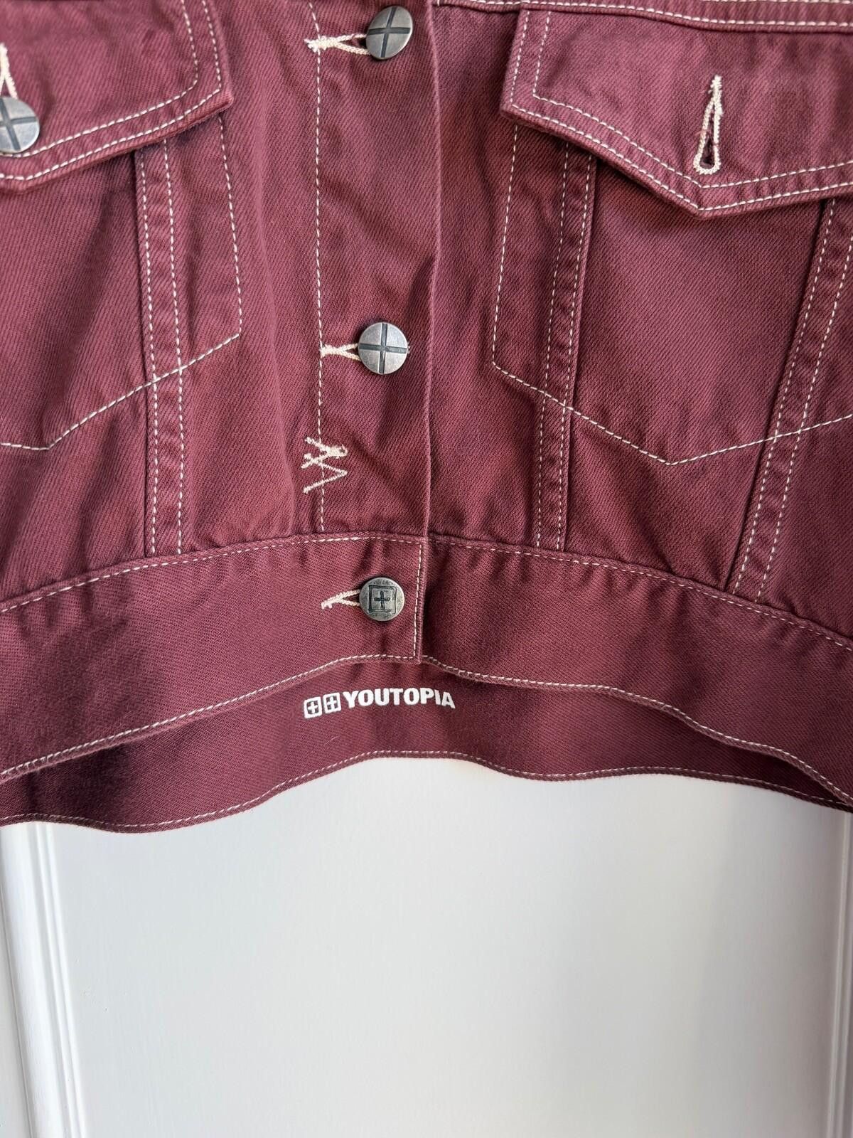 Ksubi new Ksubi womens kommand denim Jacket top small s 8 red Size S / US 4 / IT 40 - 6 Thumbnail