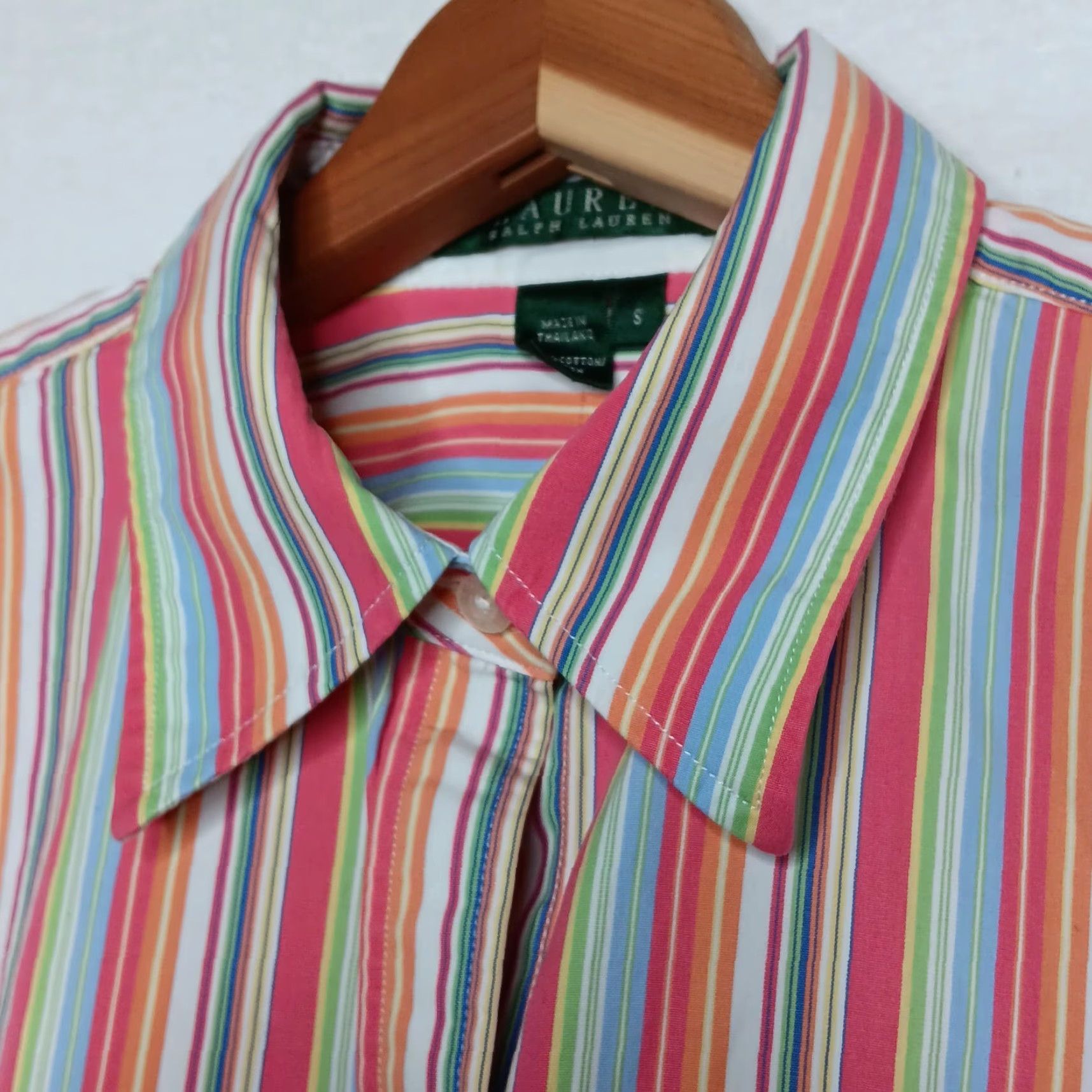 Ralph Lauren Lauren Ralph Lauren Blouse Women S Shirt Pink Striped Long Sleeve Button Up Top Size S / US 4 / IT 40 - 8 Thumbnail