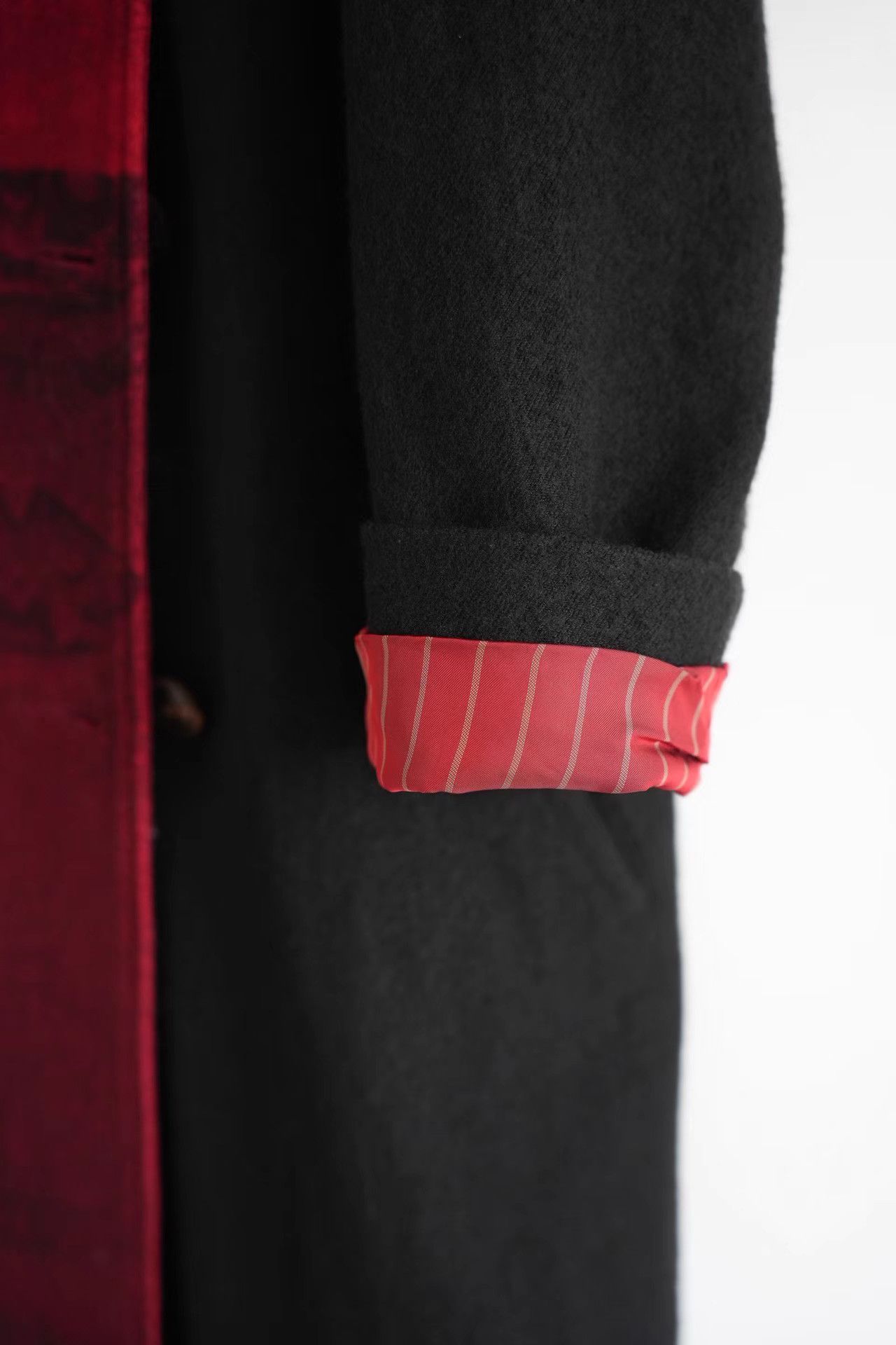 Yohji Yamamoto Yohji Yamamoto 18aw Red & Black Asymmetric Coat K4 Size US L / EU 52-54 / 3 - 7 Thumbnail