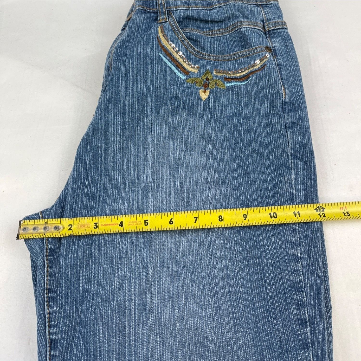 Other Gazoz Women's Blue Embroidered Jeans/Straight Leg Sz 14 SKU Size 36" / US 14 / IT 50 - 8 Thumbnail