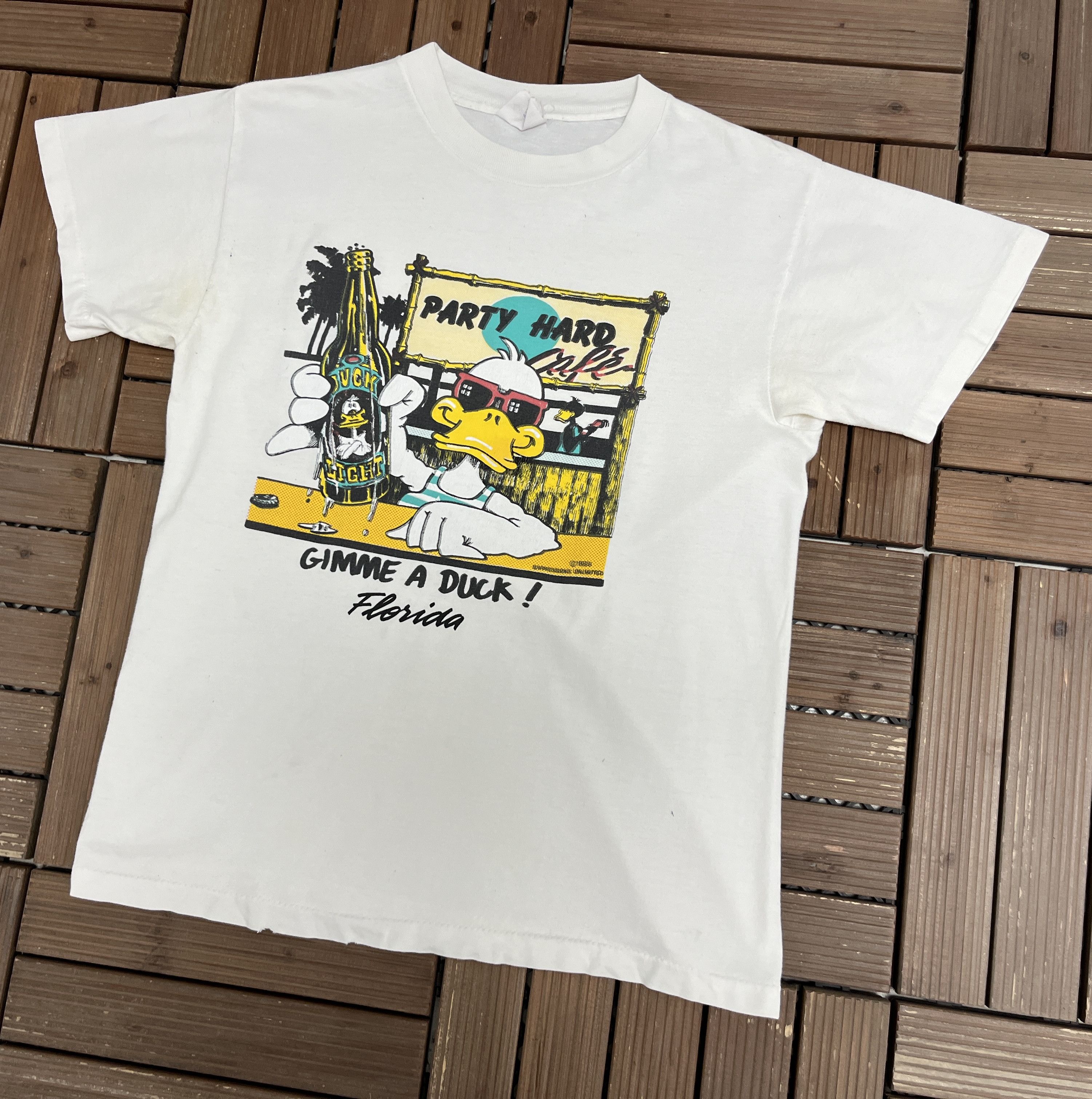 Vintage Gimme A Duck!, Florida Vintage White T-Shirt Tee Size US L / EU 52-54 / 3 - 3 Thumbnail