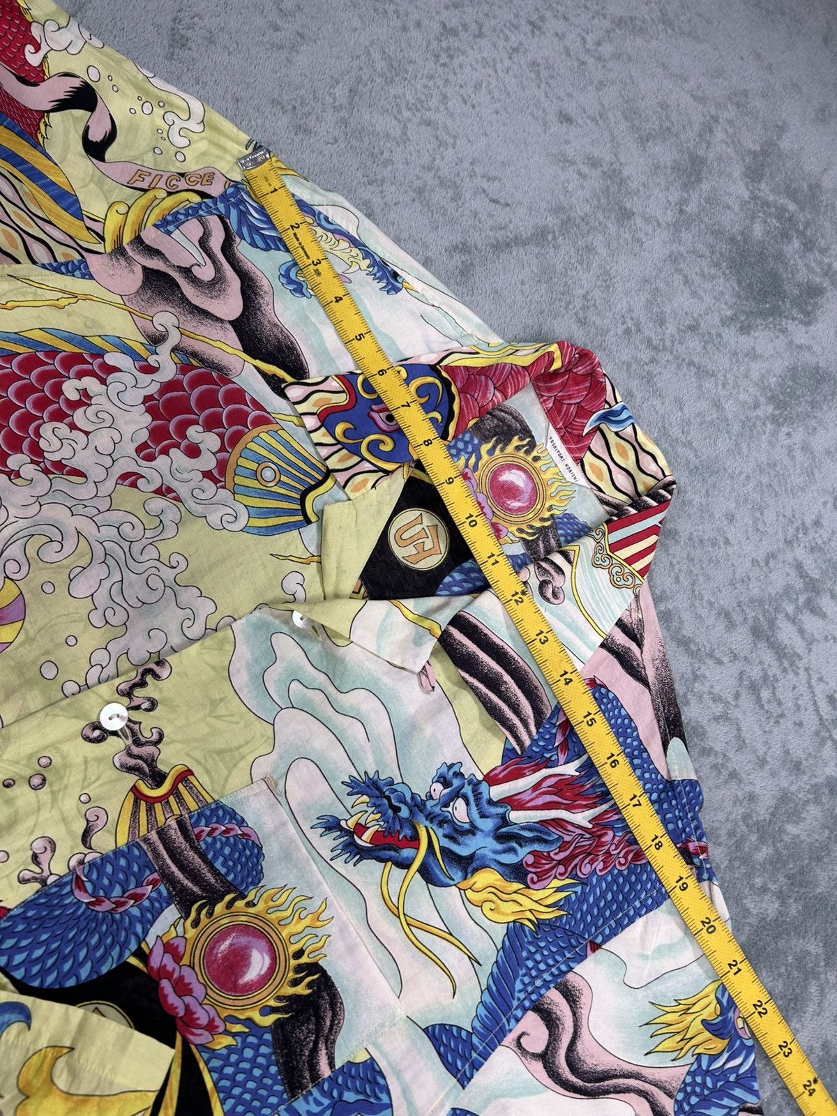 Yoshiyuki Konishi Vintage Yoshiyuki Konishi Bold Dragon Tatoo Style Button Up Size US L / EU 52-54 / 3 - 12 Thumbnail