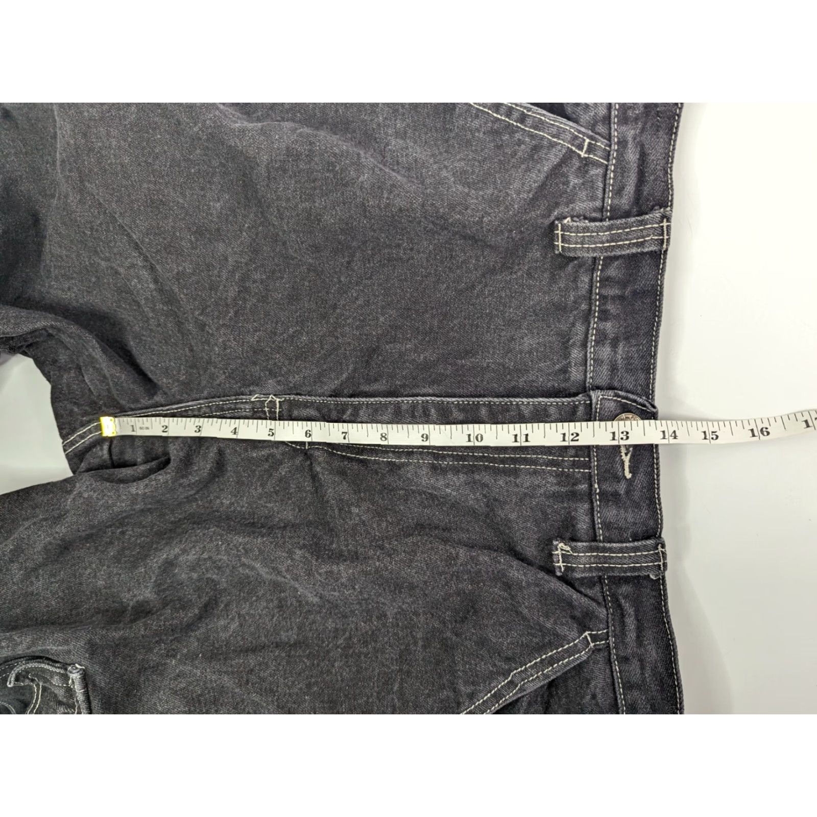 Denime VINTAGE Kenpa Shorts Men Size 38 Black Denim Cargo Baggy 90s Grunge Pockets Logo Embroidered Size US 38 / EU 54 - 4 Thumbnail