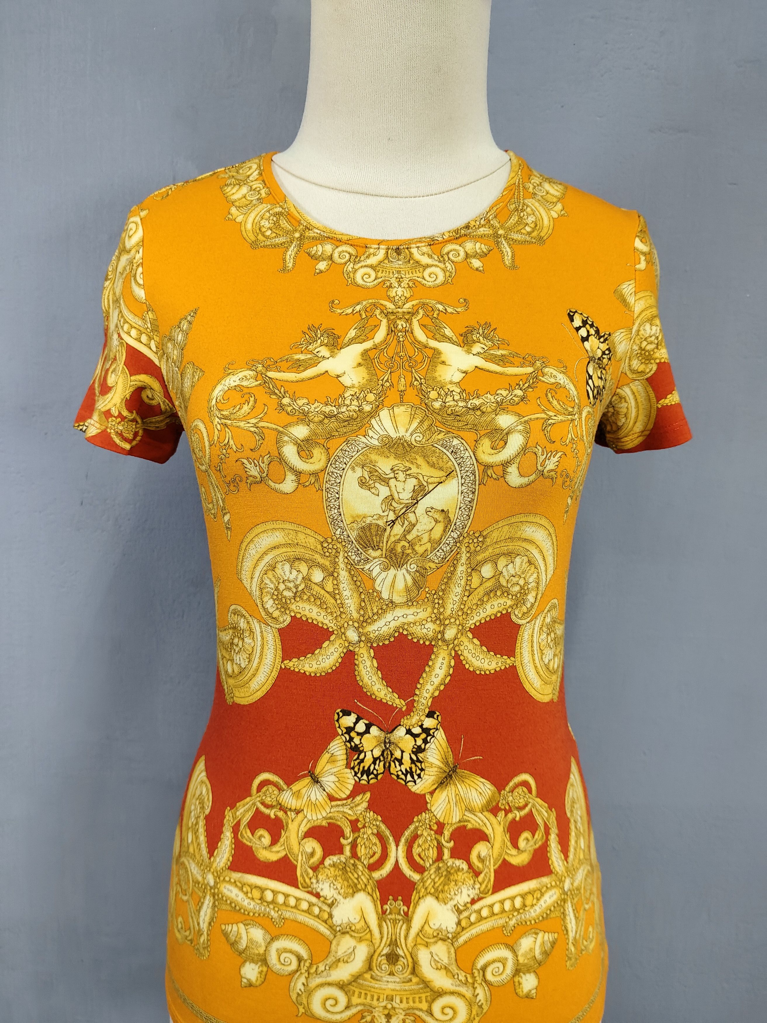 Versace Versace- Glam Style Baroque Marine Starfish Butterfly Tee Size L / US 10 / IT 46 - 2 Thumbnail