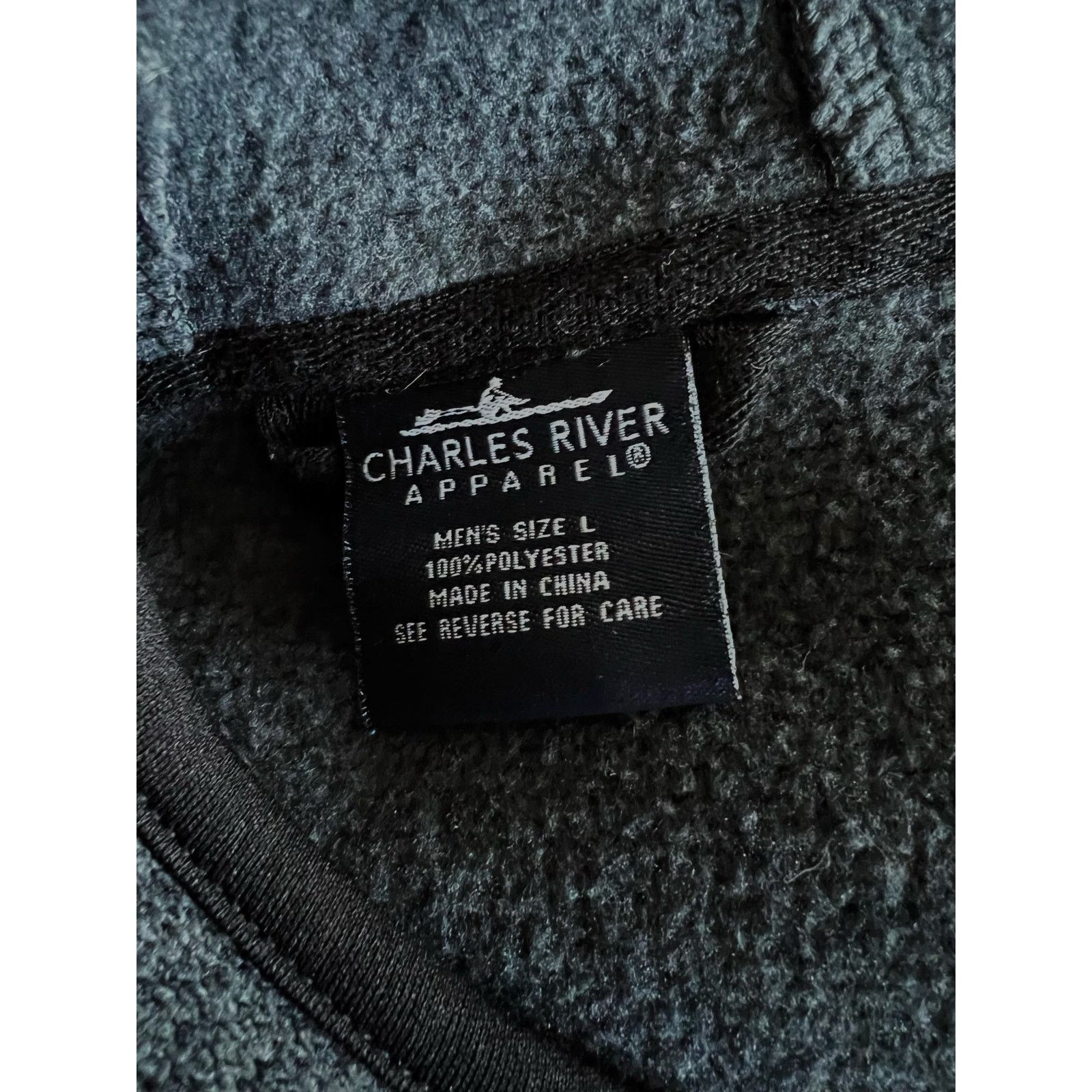 Other Charles River Grey Fleece 1/4 Zip Hoodie Pullover LARGE Size US L / EU 52-54 / 3 - 10 Thumbnail