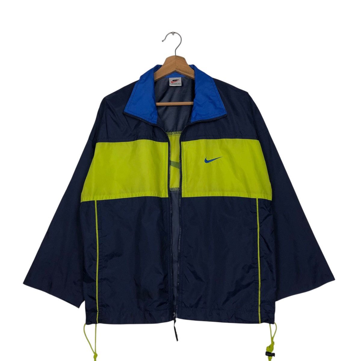 Nike Vintage Nike Swoosh Windbreaker — Electric Yellow Panel Size US M / EU 48-50 / 2 - 2 Thumbnail