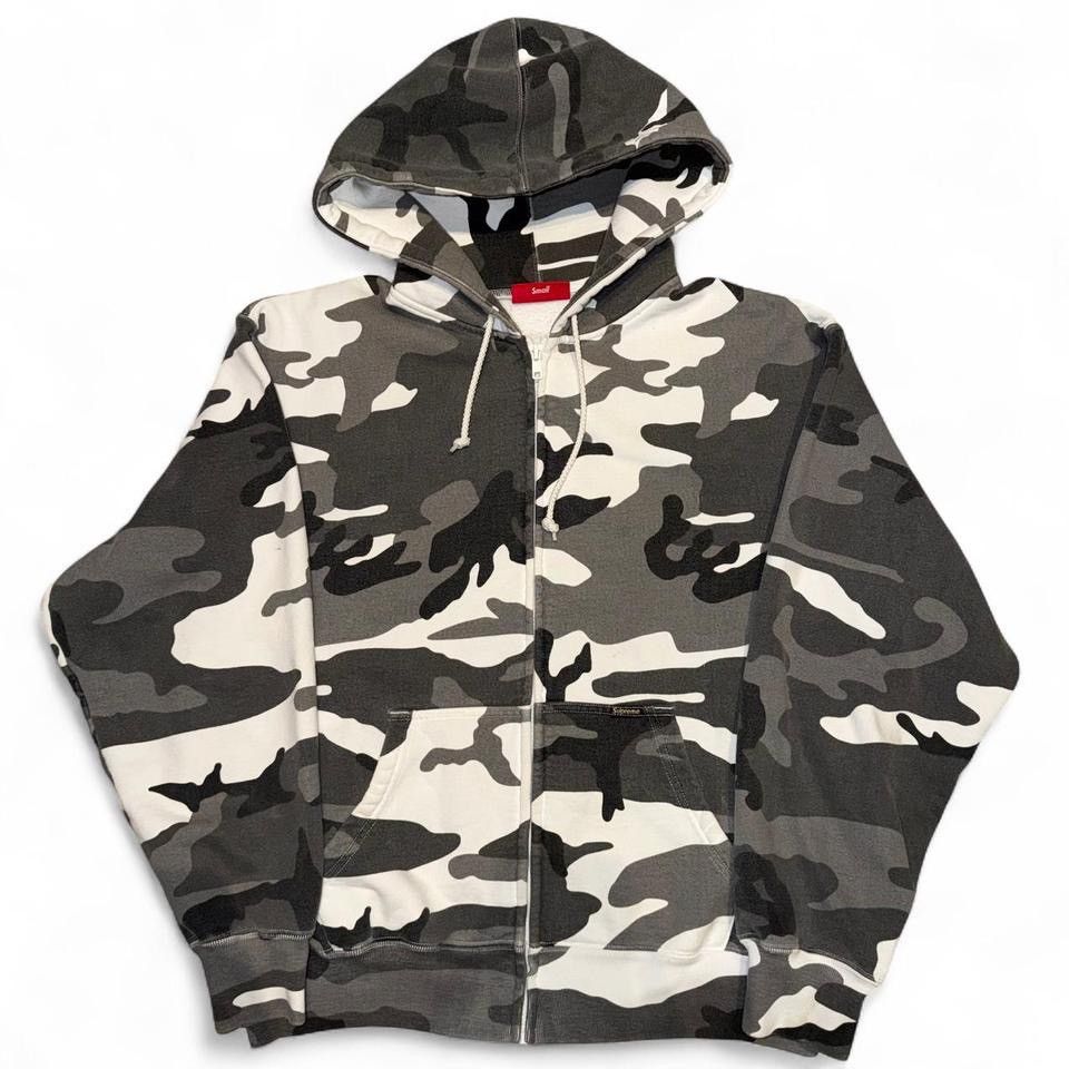 Supreme SUPREME WORK ZIP UP HOODIE SNOW CAMO | Grailed