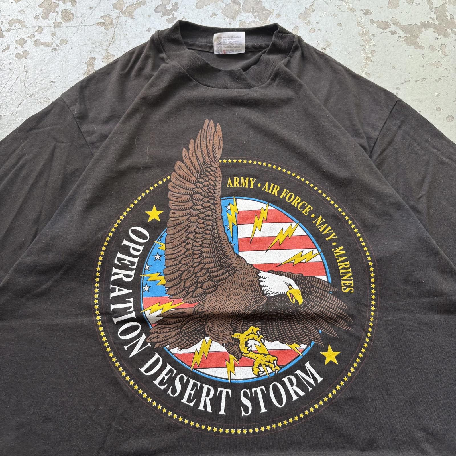 Hanes × Vintage Vintage 90s Operation Desert Storm Lightning Military Shirt Size US L / EU 52-54 / 3 - 2 Thumbnail