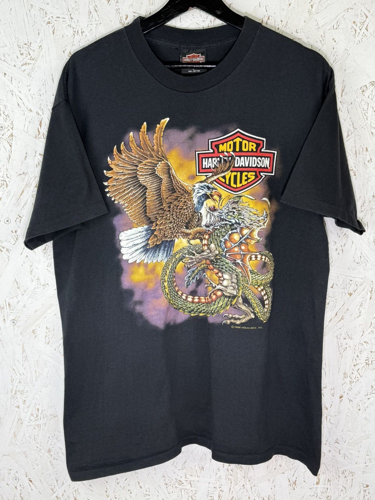 Harley Davidson 80s Harley Davidson 1988 Eagle Dragon Holoubek Florida Tee L Size US L / EU 52-54 / 3 - 1 Thumbnail