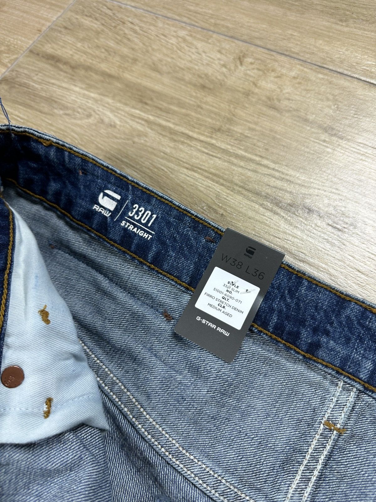 G-Star NEW🏷️ G-Star Raw 3301 Slim Denim Jeans Size US 38 / EU 54 - 6 Thumbnail
