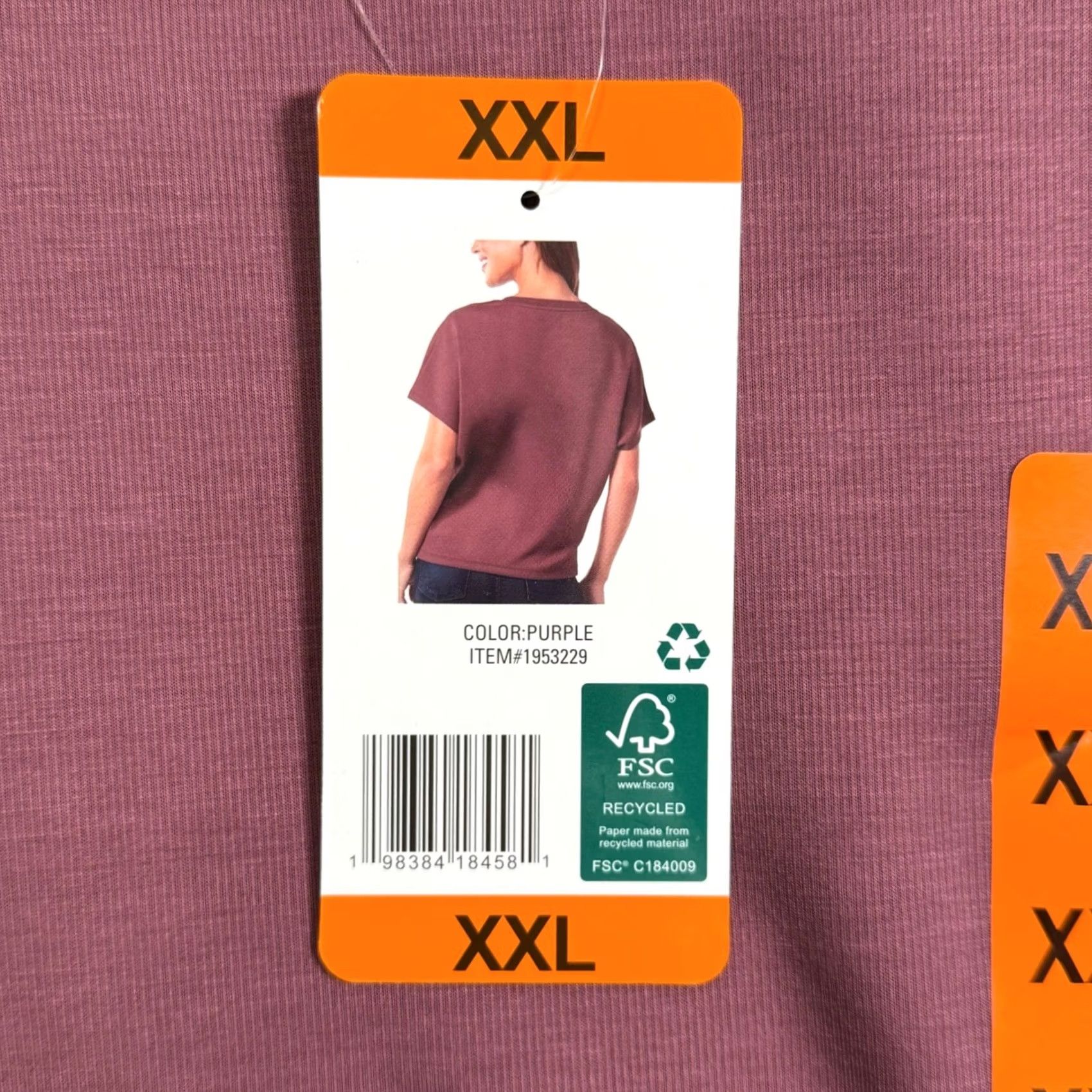Vintage 32 Degrees Women XXL T-Shirt Short Sleeve Relaxed Fit Boxy Top Purple Solid Crew Neck Plus Size Womens Summer 2023 Size XXL / US 16-18 / IT 52-54 - 3 Thumbnail