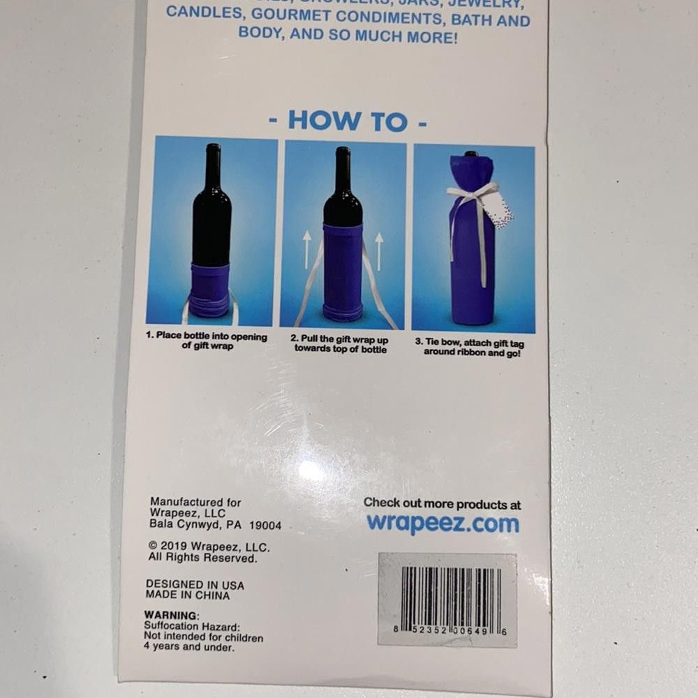 Designer NWT Blue Velvet Fabric Bottle Gift Wrappers Size ONE SIZE - 6 Thumbnail