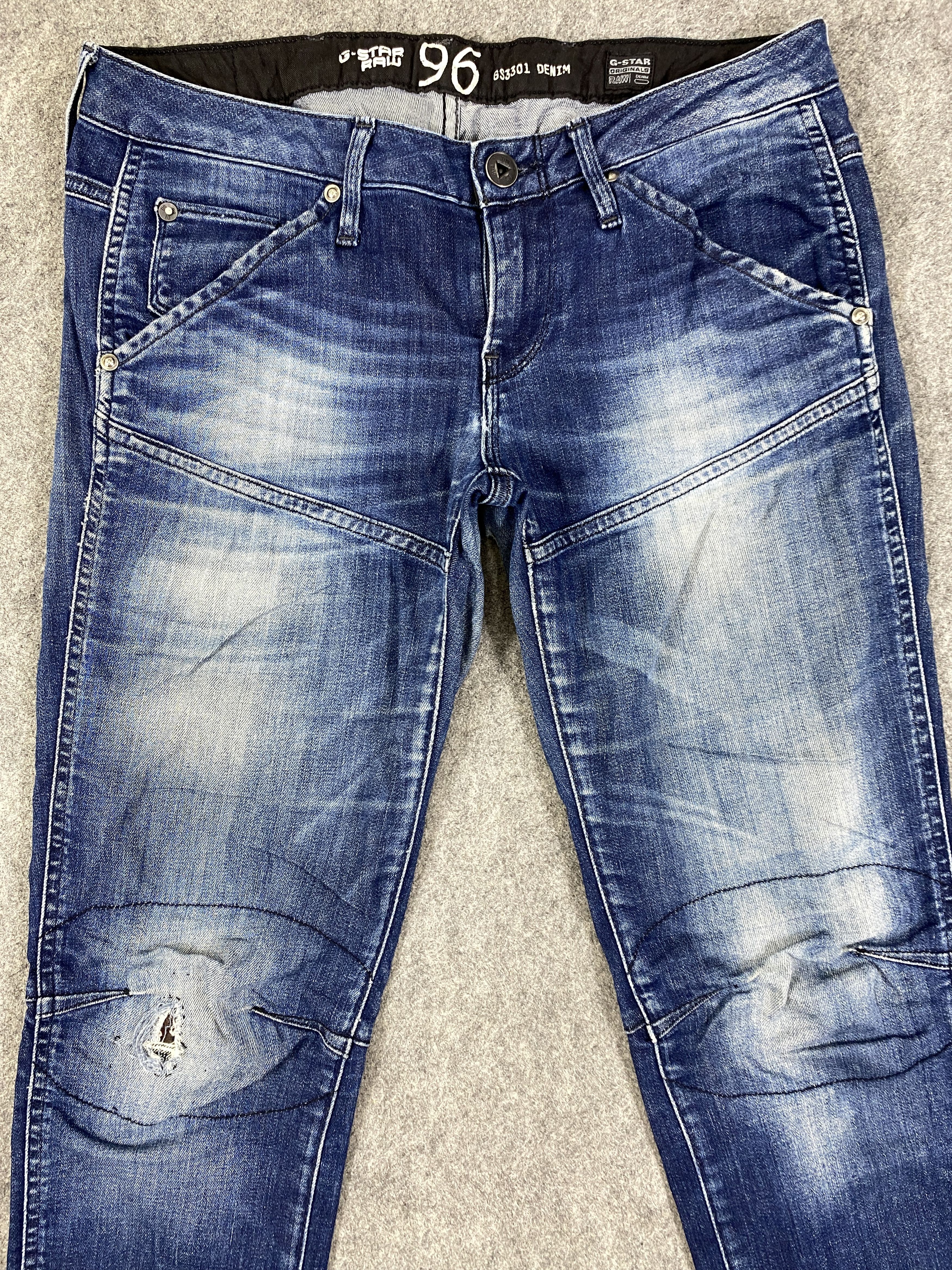 Japanese Brand Faded Blue Vintage Gstar 96 Jeans 32x30.5 - JN3276 Size US 32 / EU 48 - 3 Thumbnail