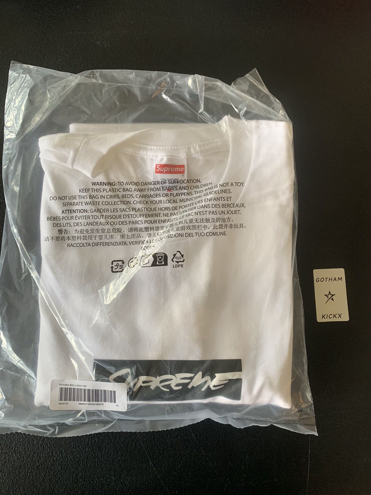 image of Futura x Supreme Box Logo Tee in White, Men's (Size XL)