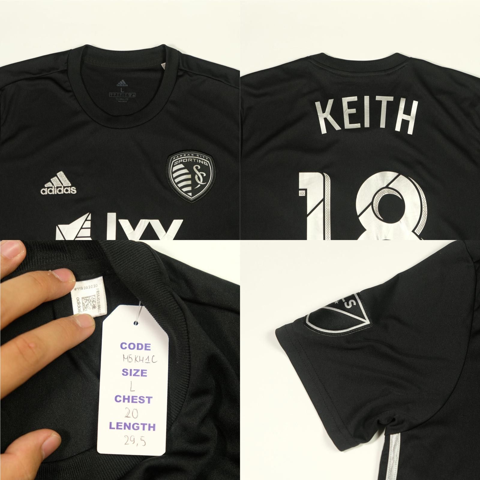 Adidas 2018/19 Sporting Kansas City Away Shirt (L) Size US L / EU 52-54 / 3 - 5 Thumbnail