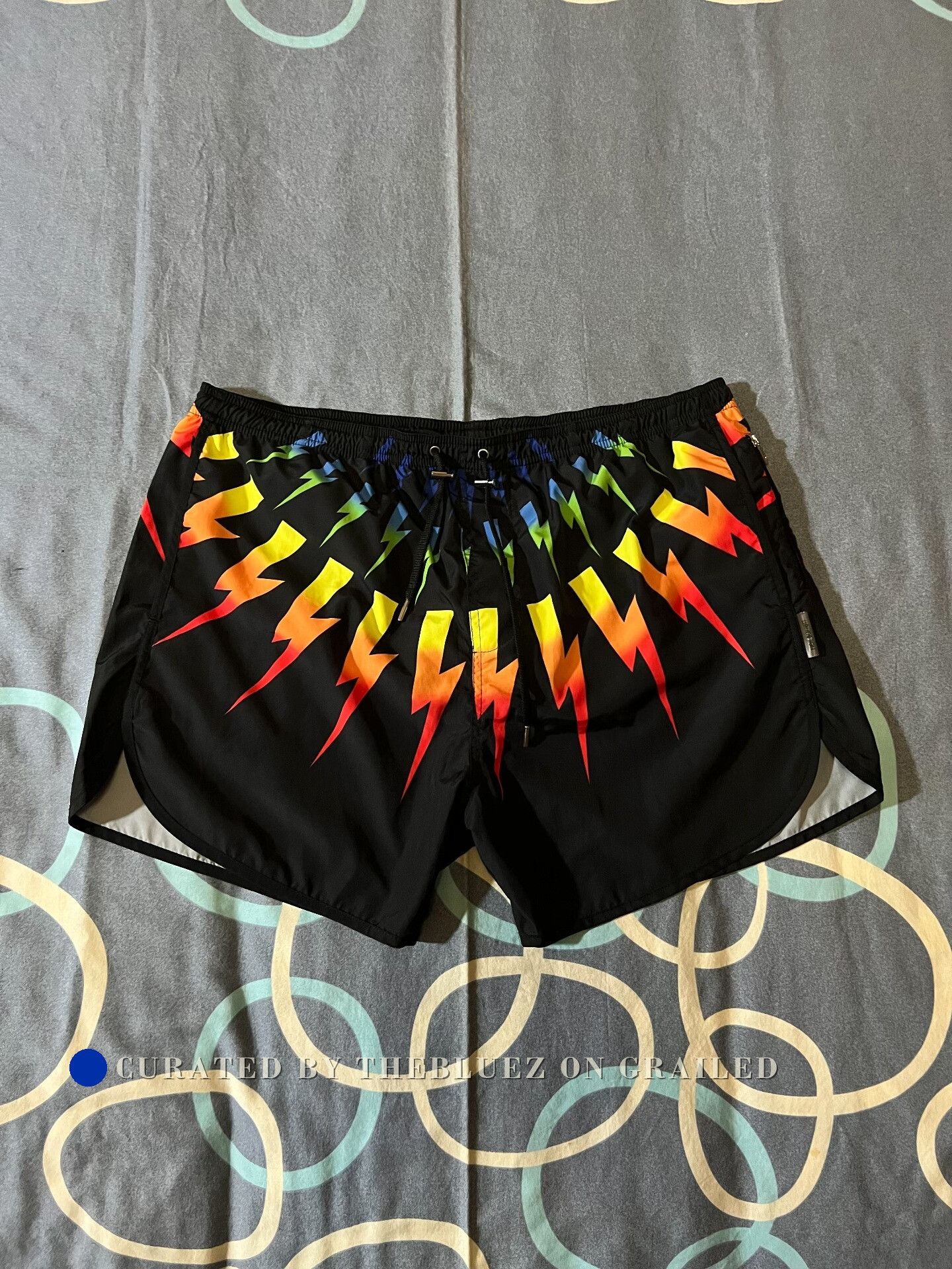 Neil Barrett Neil Barrett Rainbow Lightning Gradient Beach Shorts Size US 33 - 1 Thumbnail