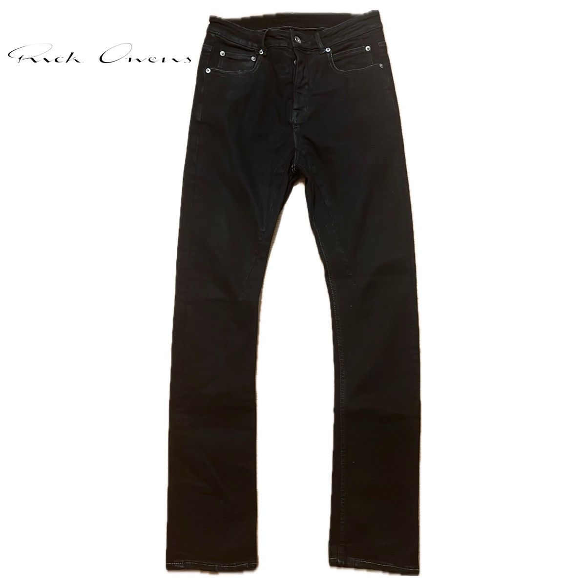 Rick Owens × Rick Owens Drkshdw Rick Owens Waxed Detroits SBB Size US 29 - 1 Thumbnail