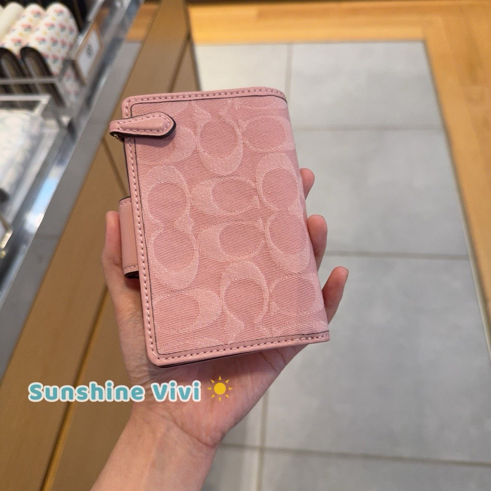 Coach NWT Coach Medium Corner Zip Wallet denim CDF13 Light Pink Size ONE SIZE - 2 Thumbnail