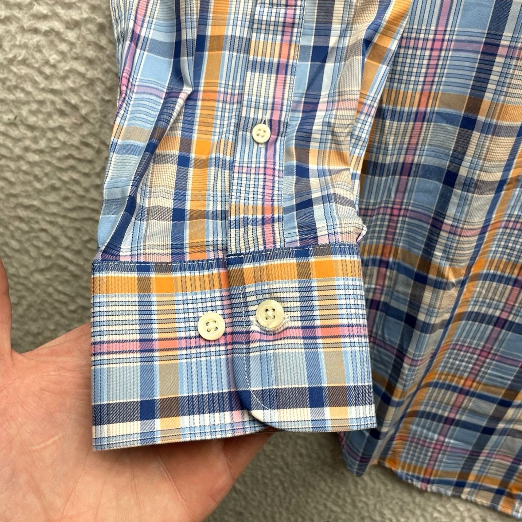Peter Millar Peter Millar Shirt Mens L Multicolor Plaid Cotton Button-Up Preppy Casual Business Size US L / EU 52-54 / 3 - 3 Thumbnail
