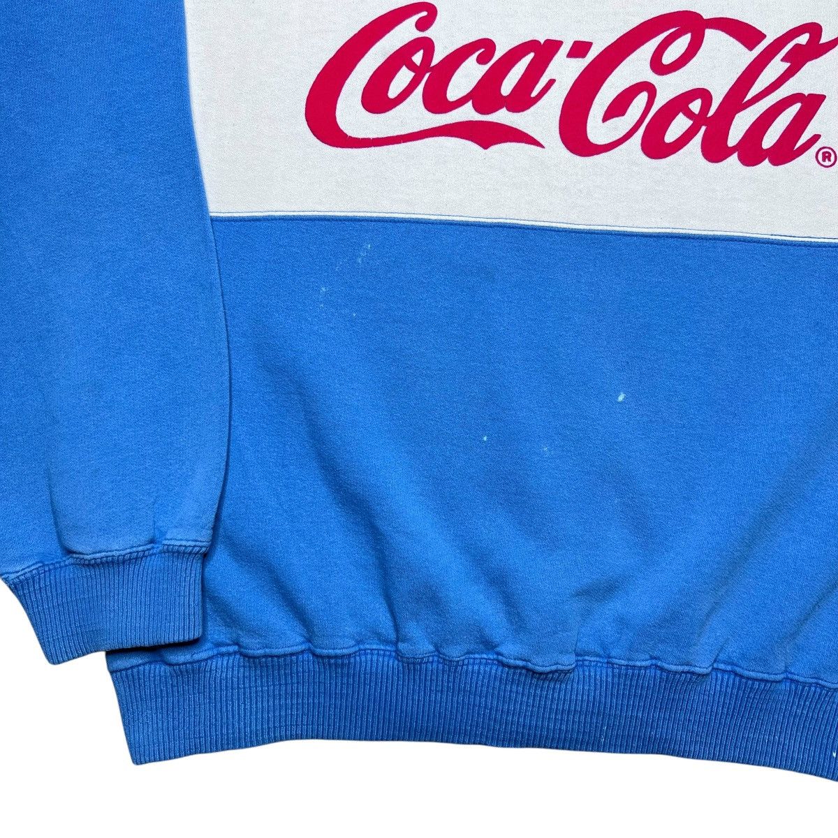Coca Cola Vtg 1980s Coca-Cola Logo Spell Out Tricolor Blue Sweatshirt Size US L / EU 52-54 / 3 - 17 Thumbnail