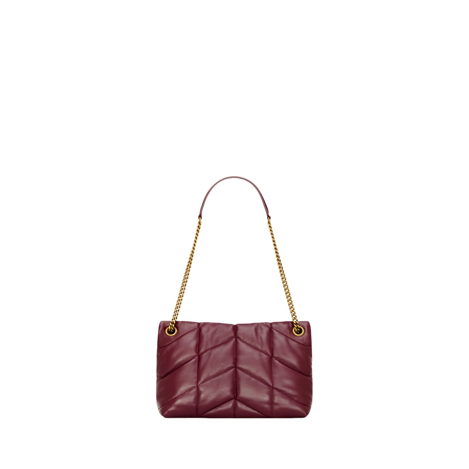Saint Laurent Small Puffer $3550 Dark Ruby Shiny Leather Sho