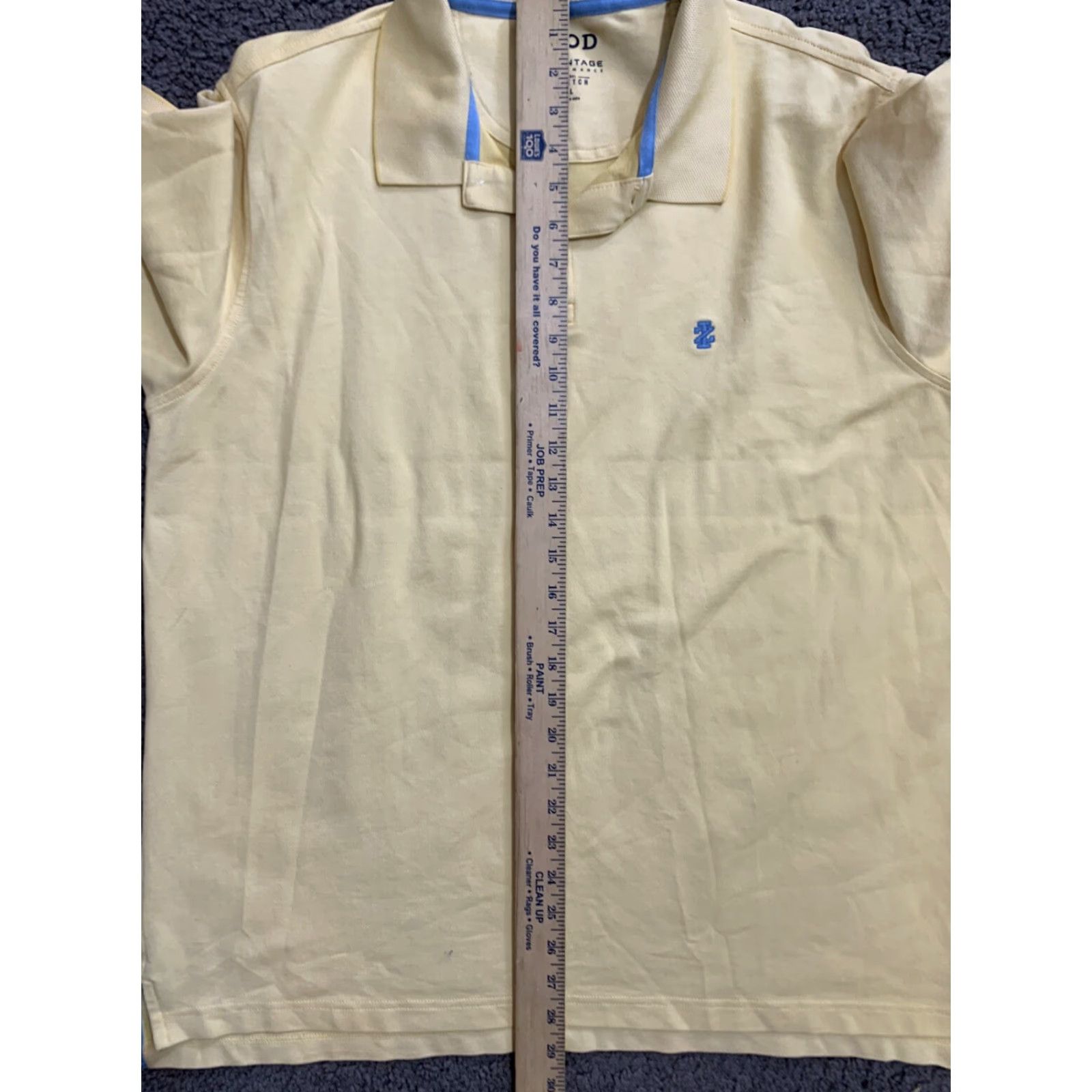 Izod IZOD Advantage Performance Stretch Men's Collared Yellow Sz XL Blue Logo Size US XL / EU 56 / 4 - 6 Thumbnail