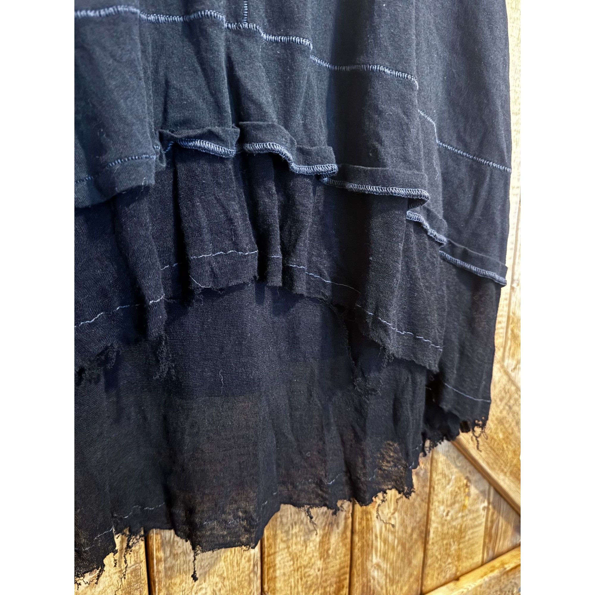 Free People We The Free People Black Hi Low Layered Tank Top Raw Hem XS Size XS / US 0-2 / IT 36-38 - 6 Thumbnail