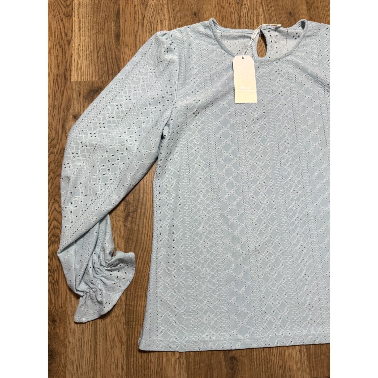 Vintage Lyhipss Blouse, Women's Size Medium, Blue, Long Sleeve Shirt NWT Size M / US 6-8 / IT 42-44 - 3 Thumbnail