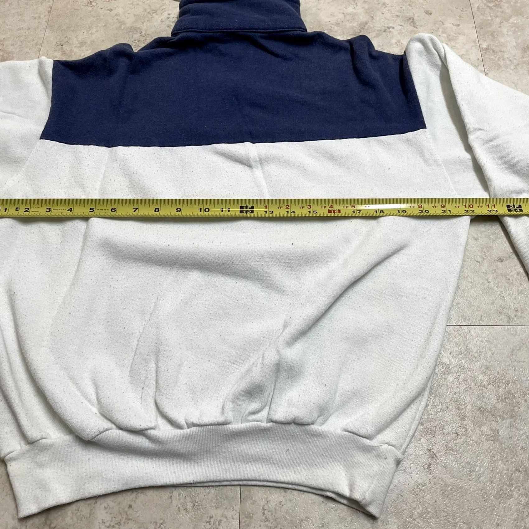 Nautica VINTAGE Milliken VTG Super 80s SanFran California Navy Nautical Sweatshirt Zip Large Skyline VCA Mens L Blue USA 80s Size US L / EU 52-54 / 3 - 6 Thumbnail