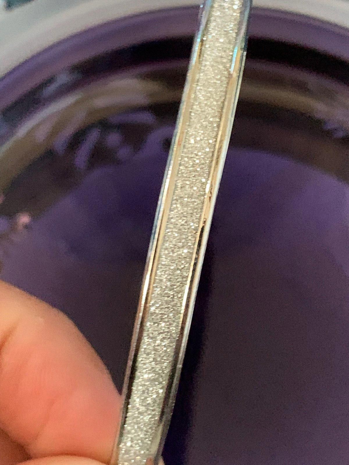 Designer Elegant Silver Textured Bangle Bracelet Size ONE SIZE - 3 Thumbnail