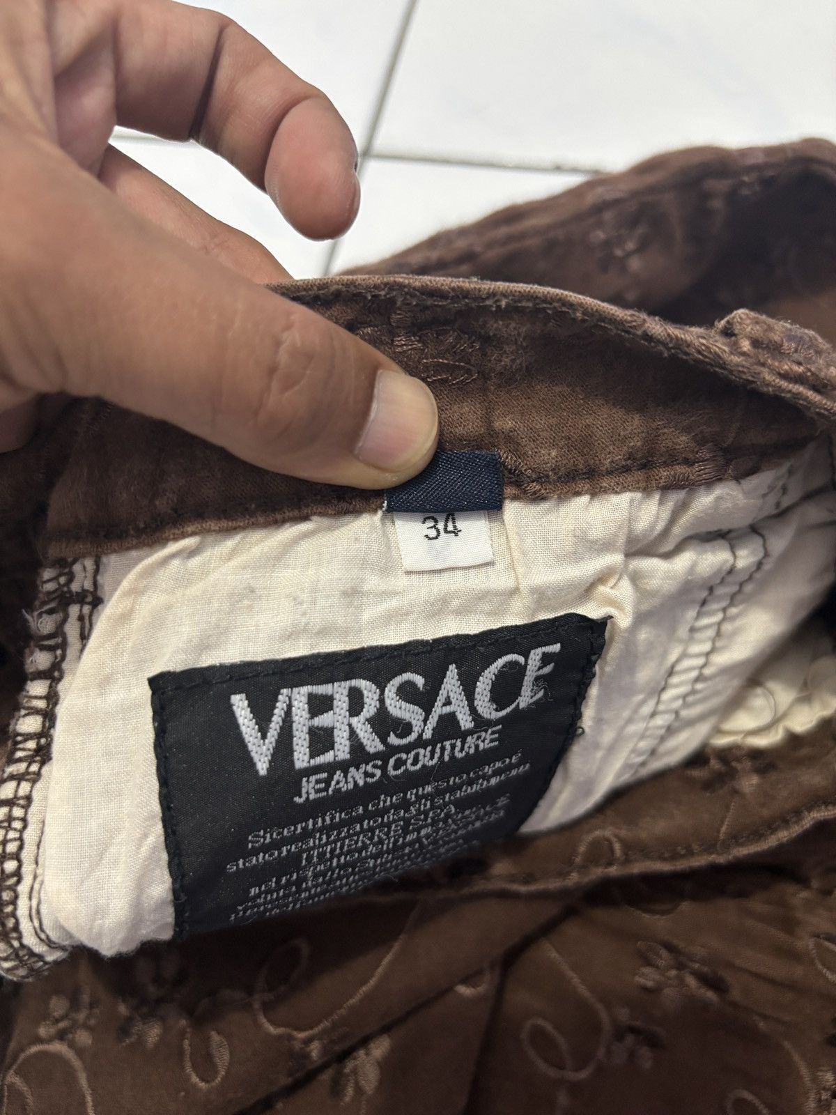Versace Versace Jeans Couture Archival Floral Embroidered Cotton Size US 34 / EU 50 - 5 Thumbnail