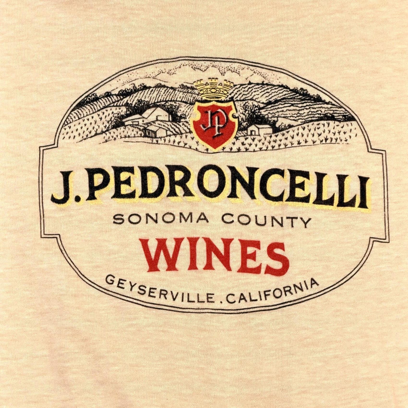 Hanes VINTAGE Hanes Shirt Mens Large Beige Sonoma County Wines J Pedroncelli Crew Neck Graphic T-Shirt Size US L / EU 52-54 / 3 - 2 Thumbnail