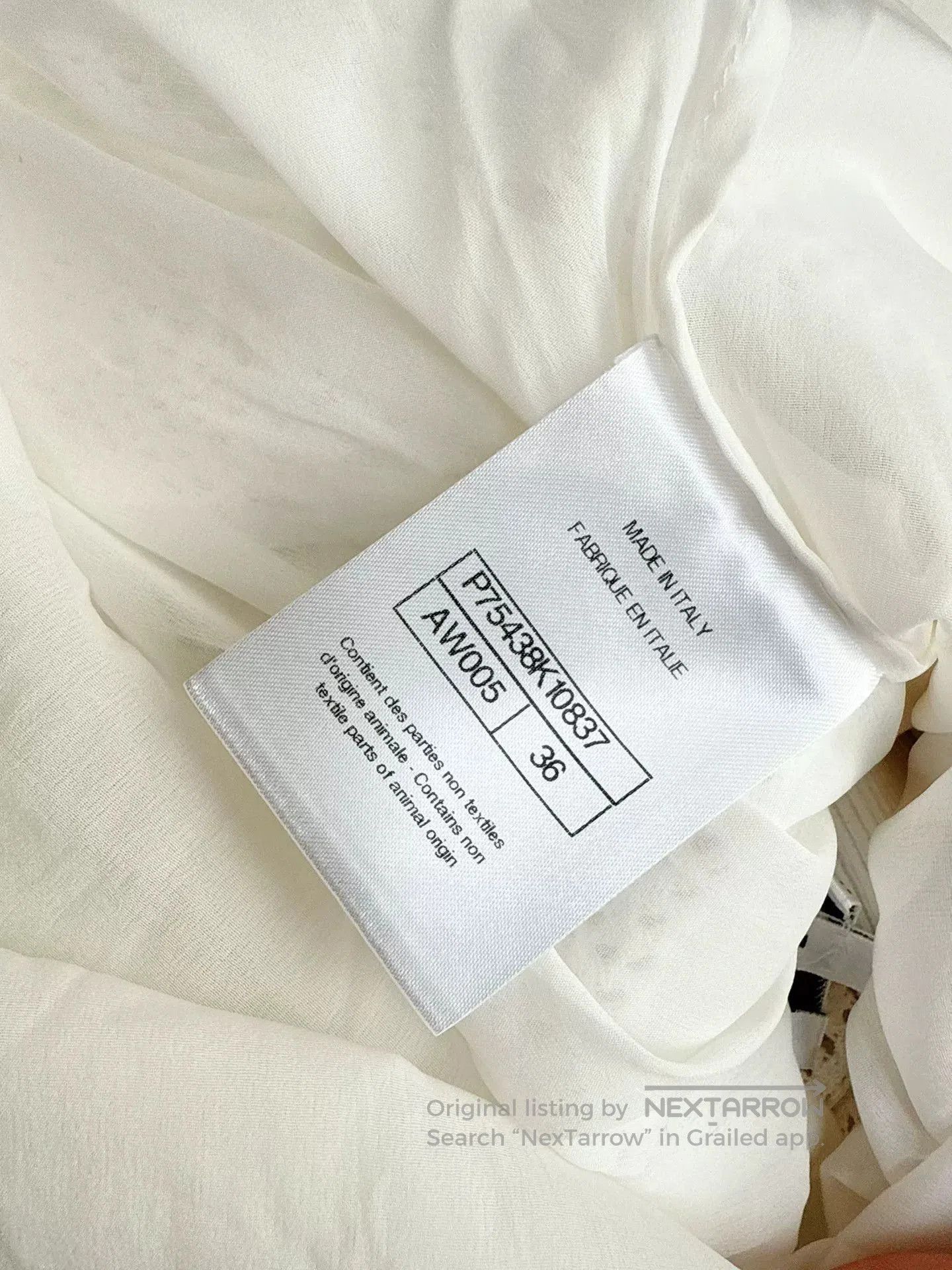 Chanel white lace detail spaghetti strap dress. Size US 36 / EU 52 - 7 Thumbnail