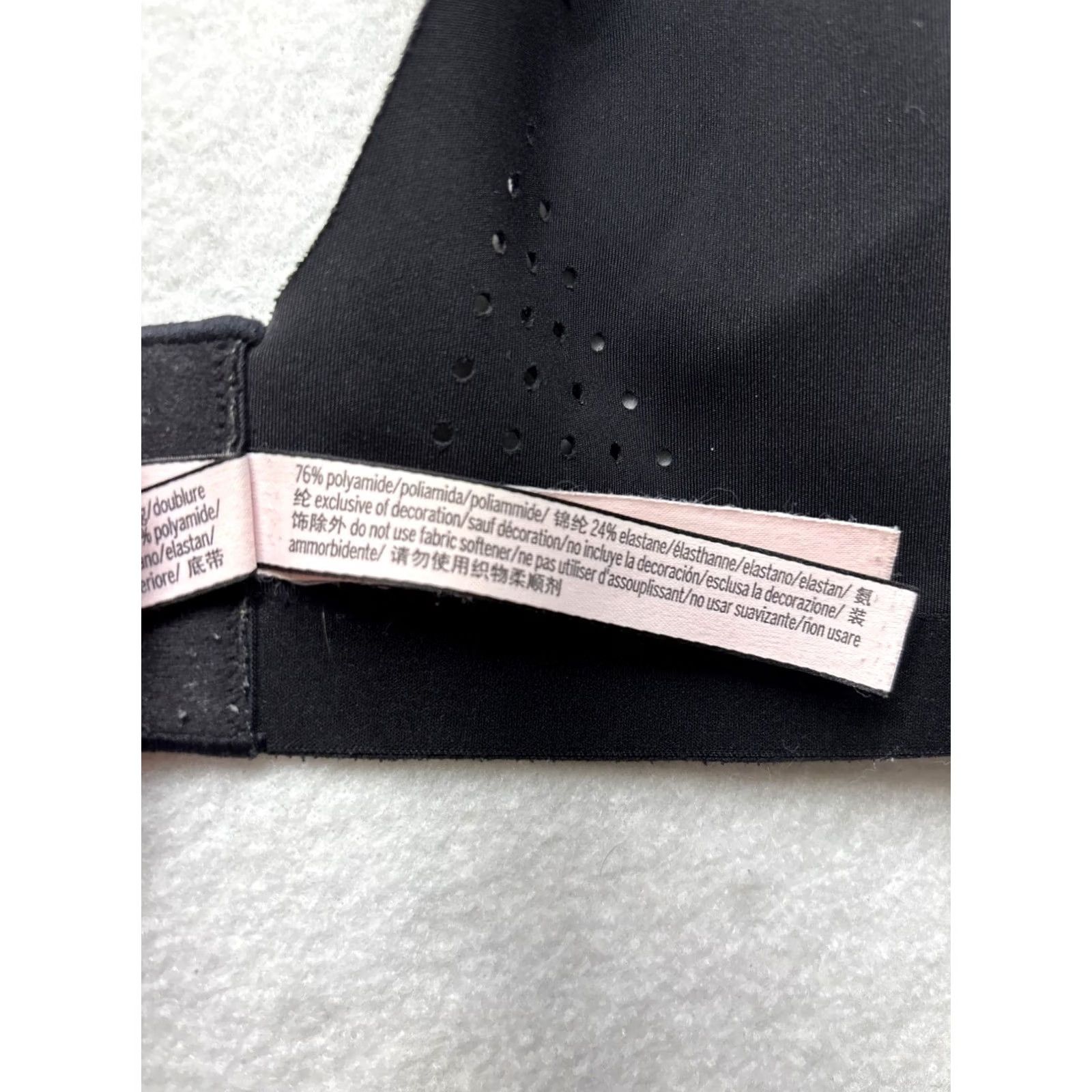 Victoria's Secret Victoria's Secret Sports Bra Shirt 38D Black Womens 38D Bra High Support Seamless Adjustable Straps Size ONE SIZE - 5 Thumbnail