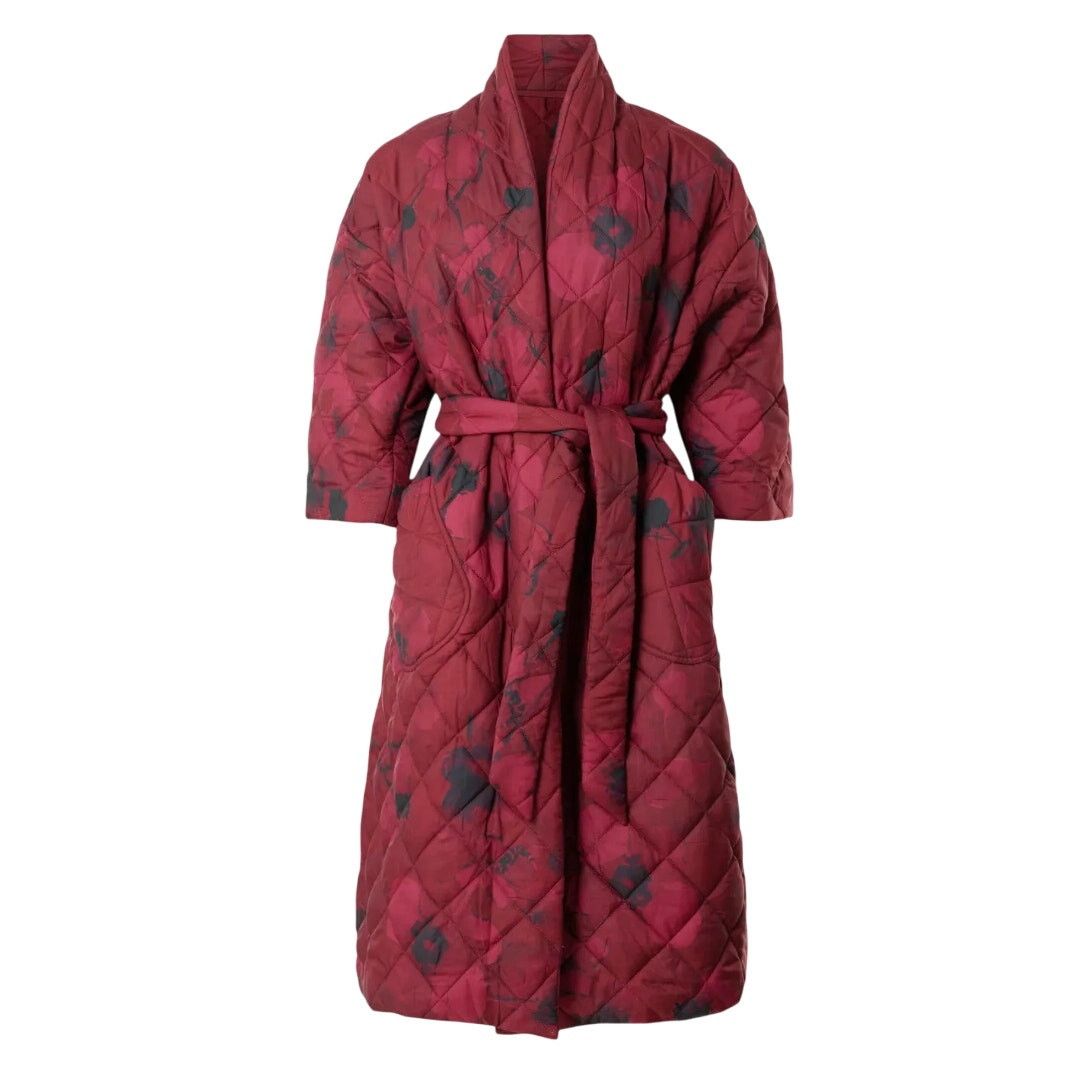 Hutch Hutch Mason Floral Short Sleeve Coat in Red Floral, Size L Size L / US 10 / IT 46 - 1 Thumbnail