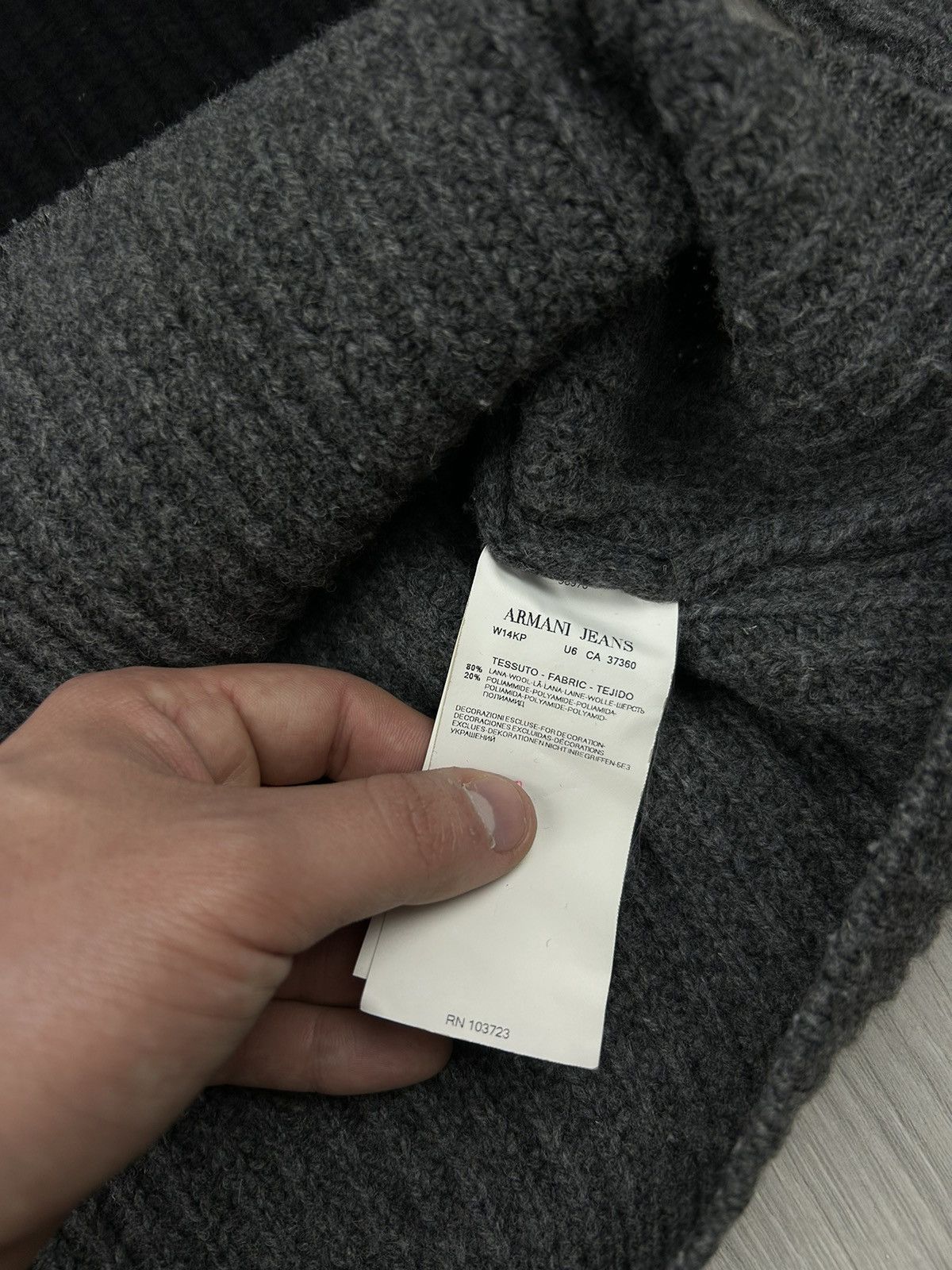 Armani Jeans Knitted Wool Cardigan Sweater Size XL