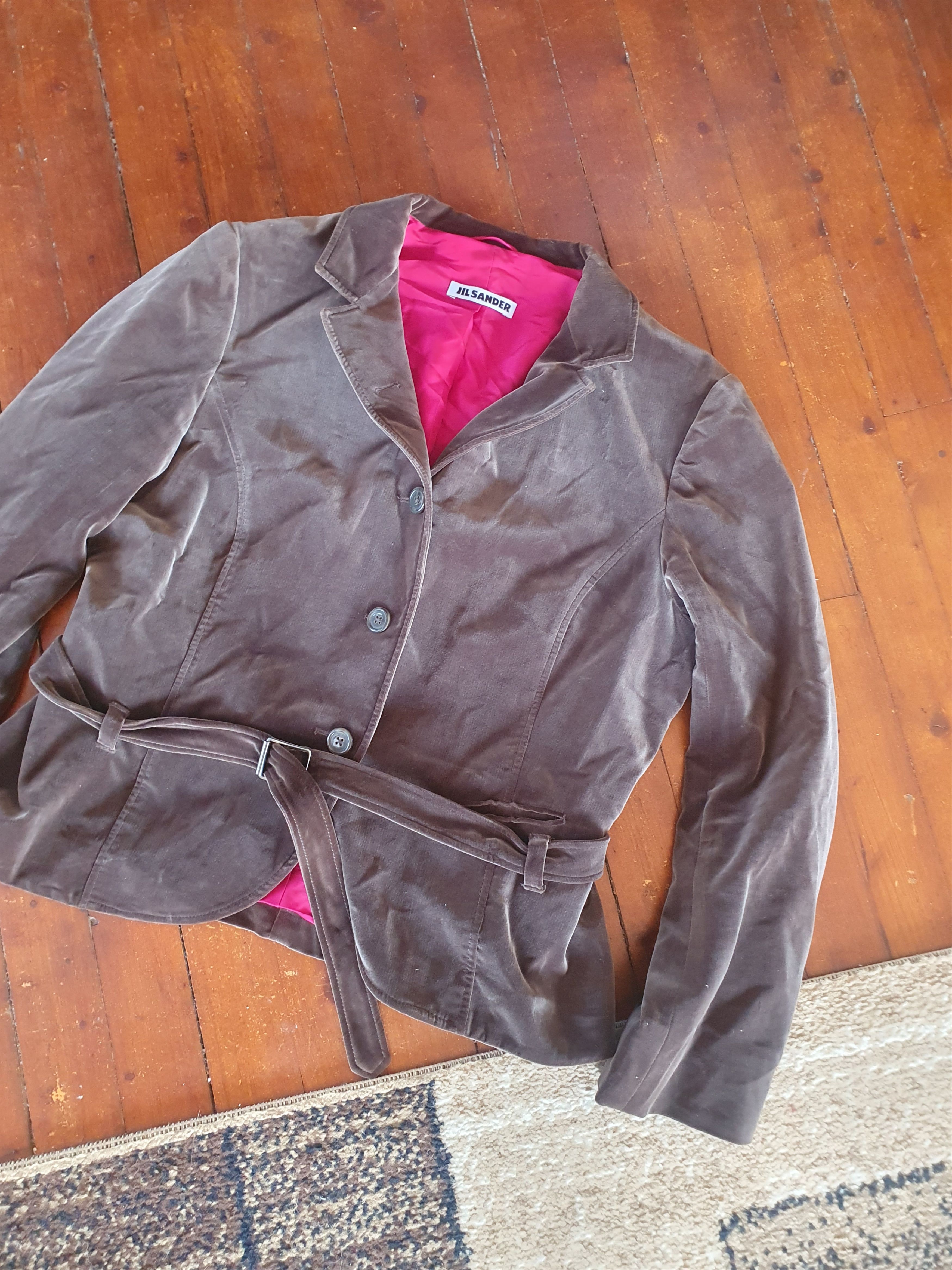 Jil Sander Jil Sander Made in Italy Cotton Plush Belt blazer sz 42 Size M / US 6-8 / IT 42-44 - 4 Thumbnail